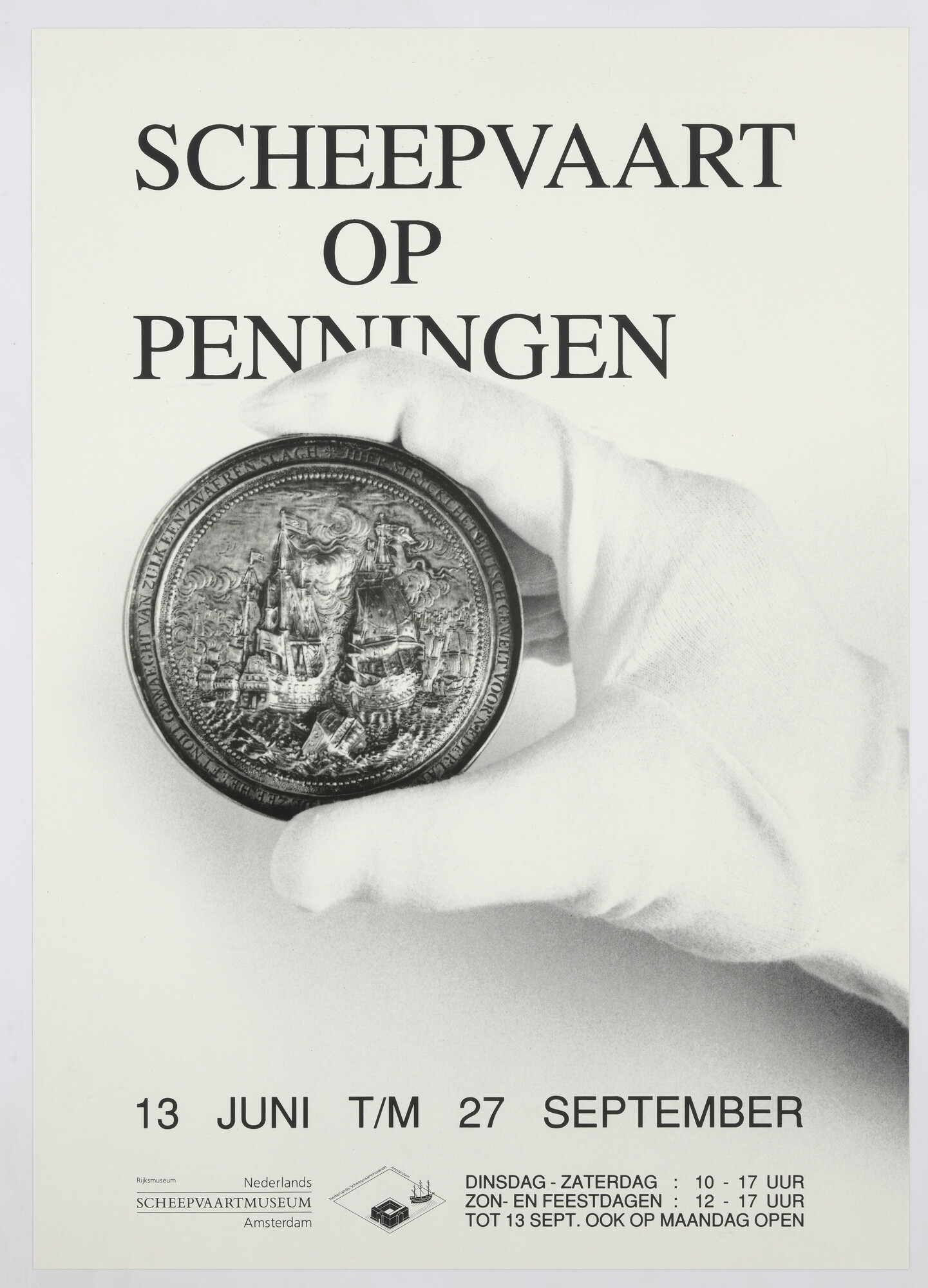 NII [volgnr. 02108]; Affiche voor de tentoonstelling "Scheepvaart op penningen" in het Scheepvaartmuseum Amsterdam; affiche