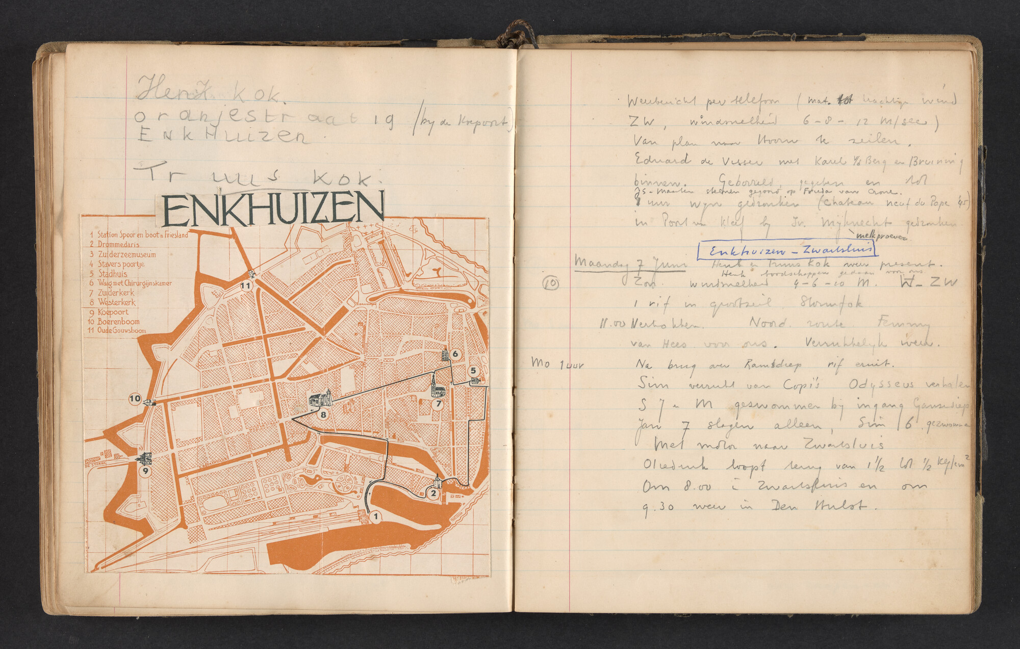 2017.0791; Logboek c.q. fotoalbum van reizen met zeeschouw Grutto in Nederland, 1952-1954; logboek