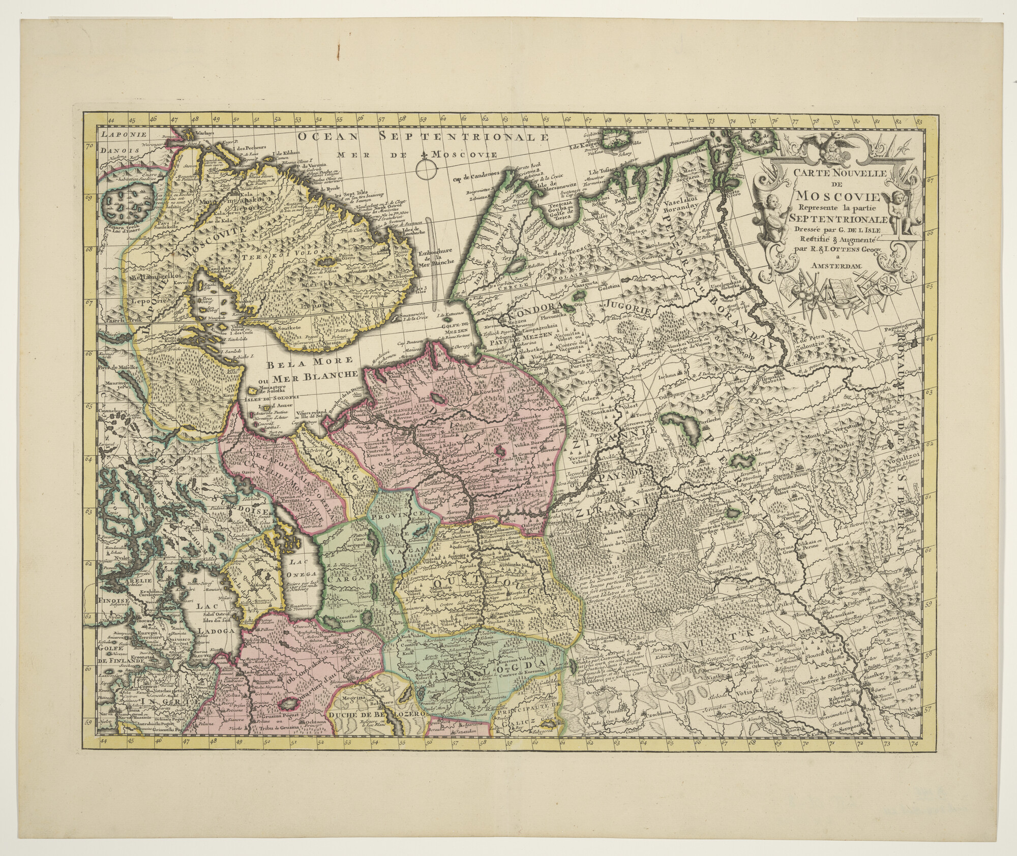 A.0145(211)112; Met de hand gekleurde kaart naar G. de l'Isle (1675 - 1726); landkaart