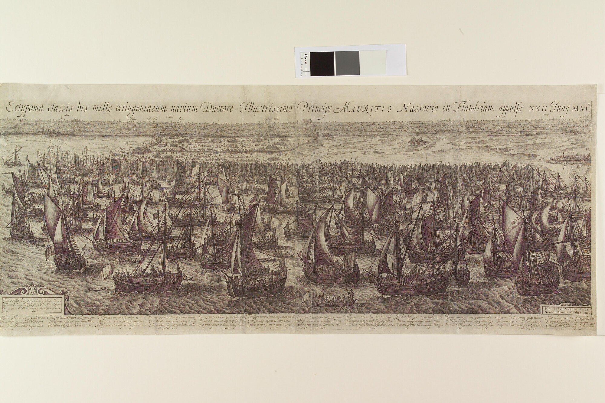 S.2802; De Hollandse vloot van 2800 schepen voor Philippine, 1600; prent