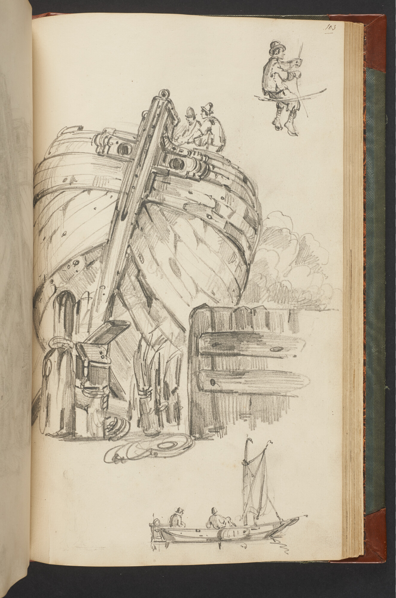 A.3222; Schetsboek met tekeningen door Albertus van Beest en Louis Meijer; schetsboek