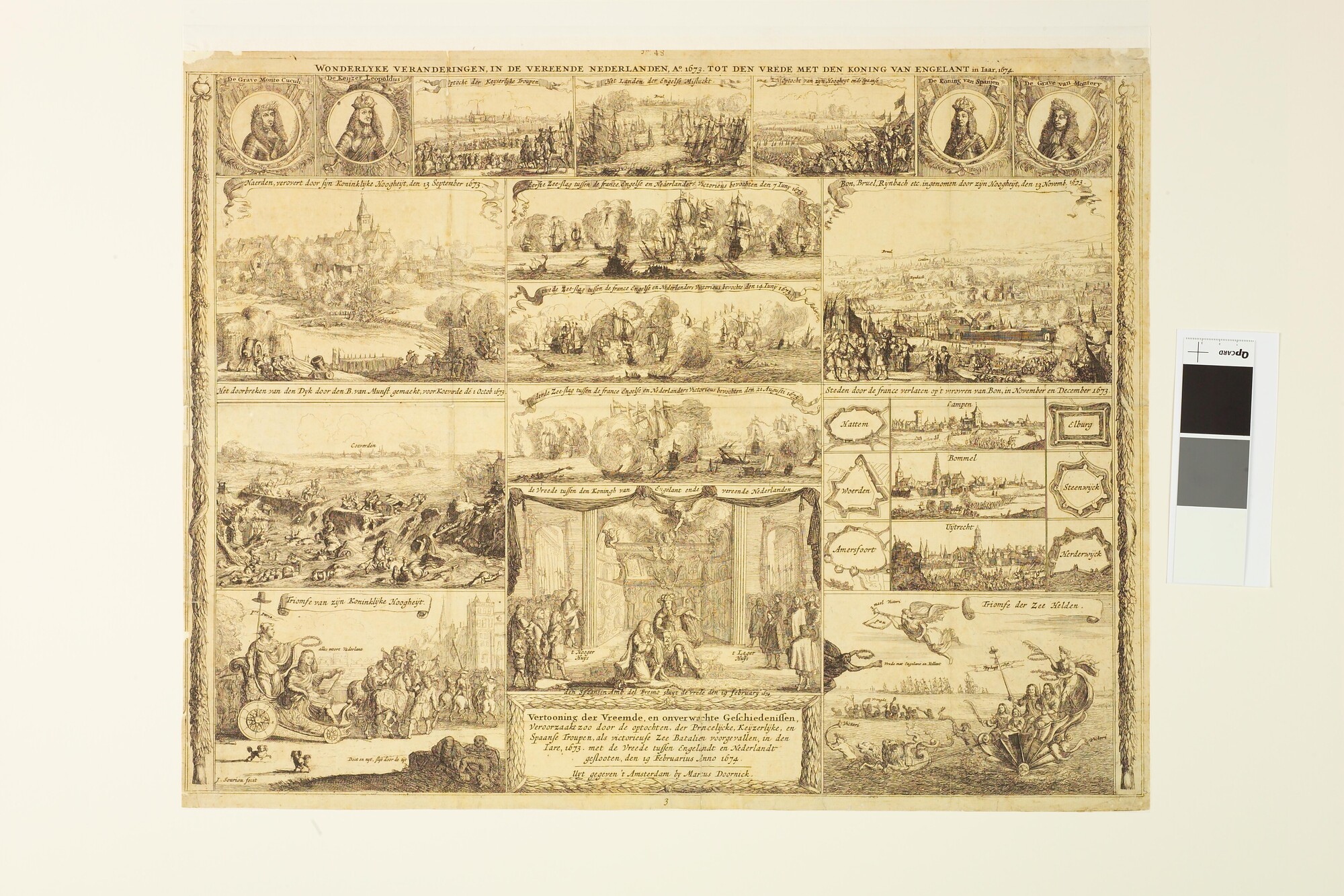 A.0145(193)12; De vrede met Engeland, 1674; prent