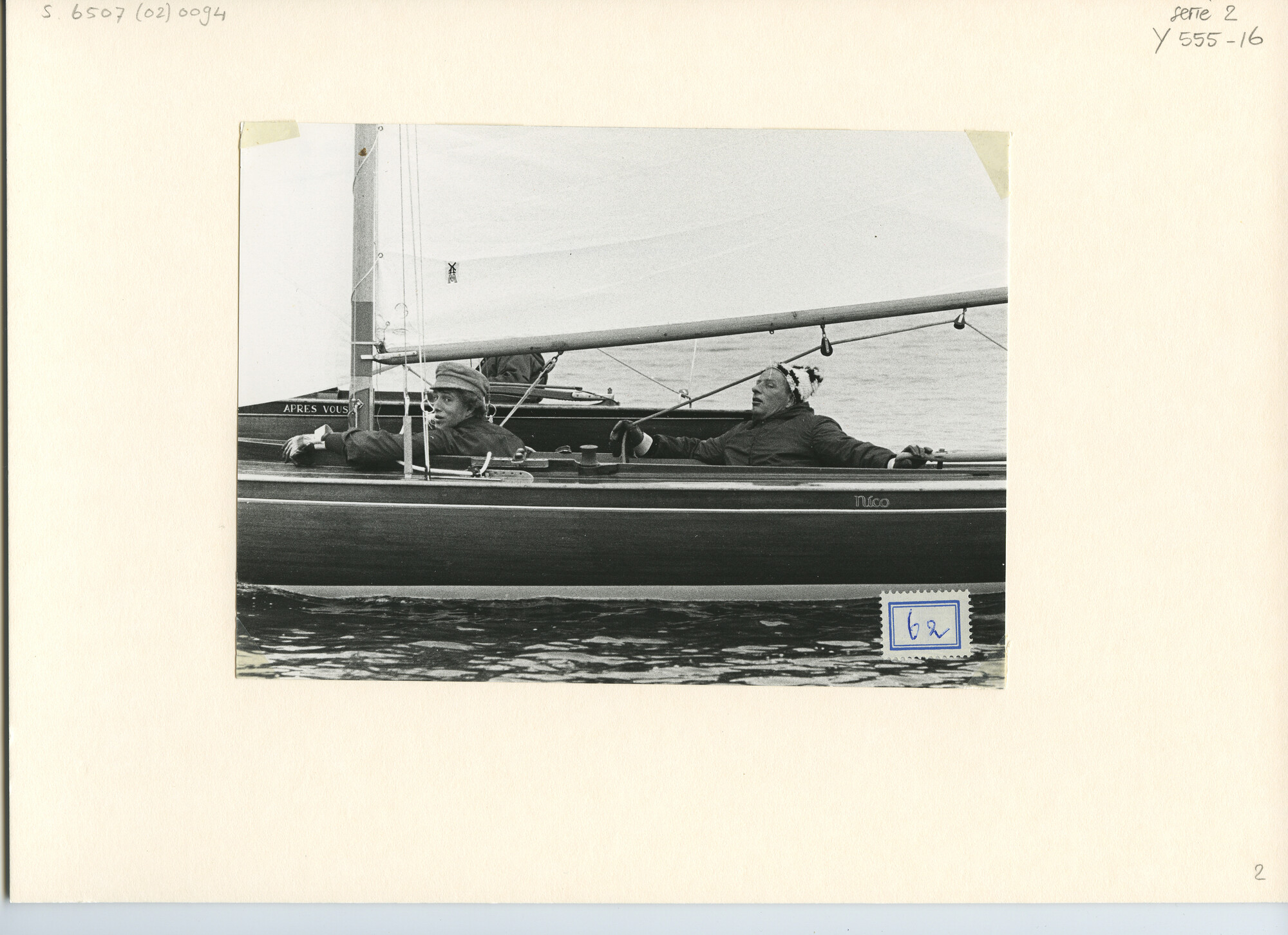 S.6507(02)0094.01; Zwart-wit foto van de 16m² klasse tijdens de Midwinterwedstrijd 1970; foto