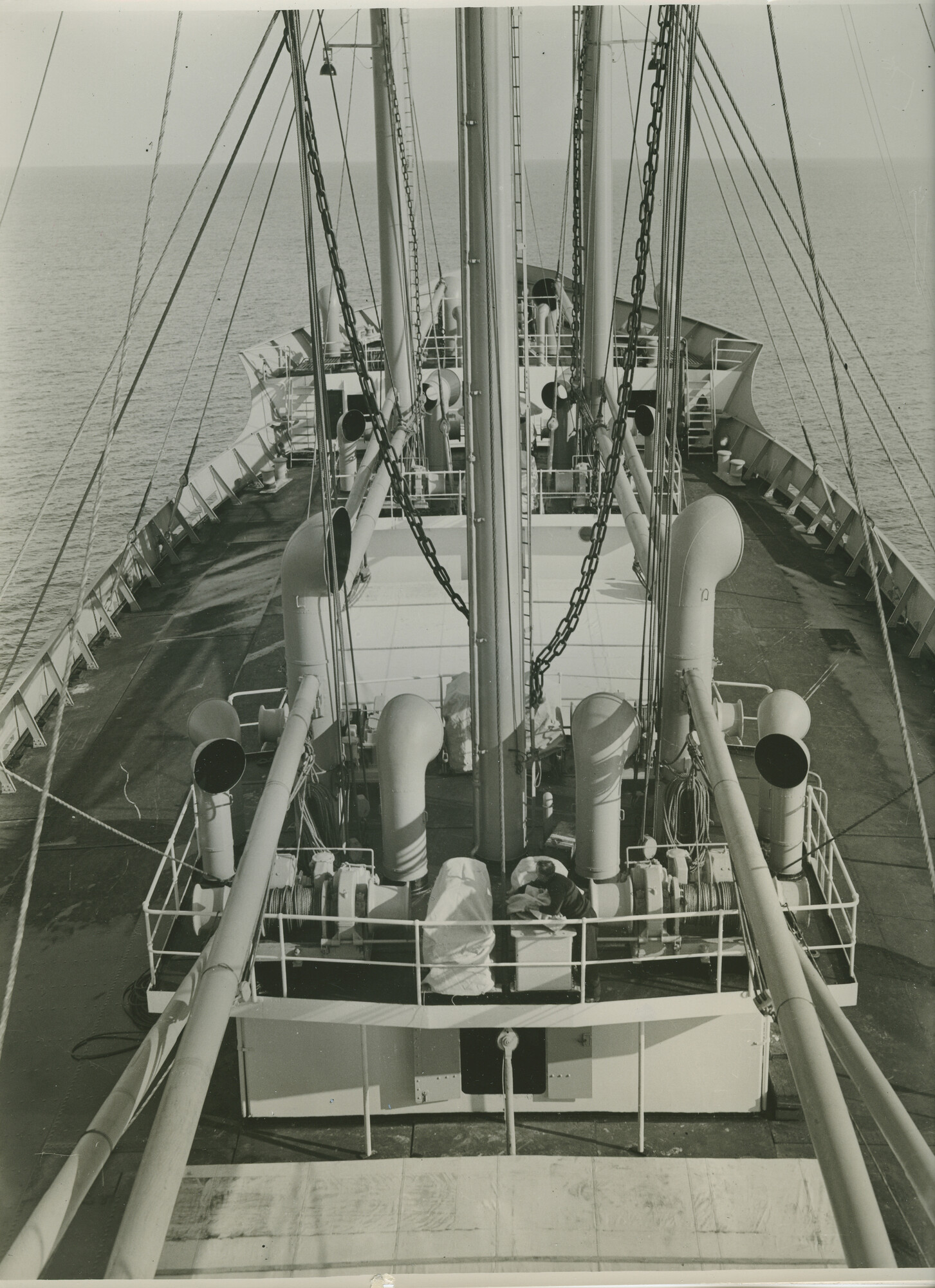 S.5444(0980)4; Foto van de proefvaart van het Noorse vrachtschip ms. Trondanger; foto