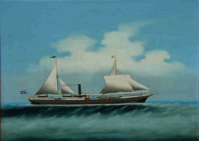 A.1298; Het ss. Prins Alexander van de Nederlandsch-Indische Stoomvaart-Maatschappij; schilderij