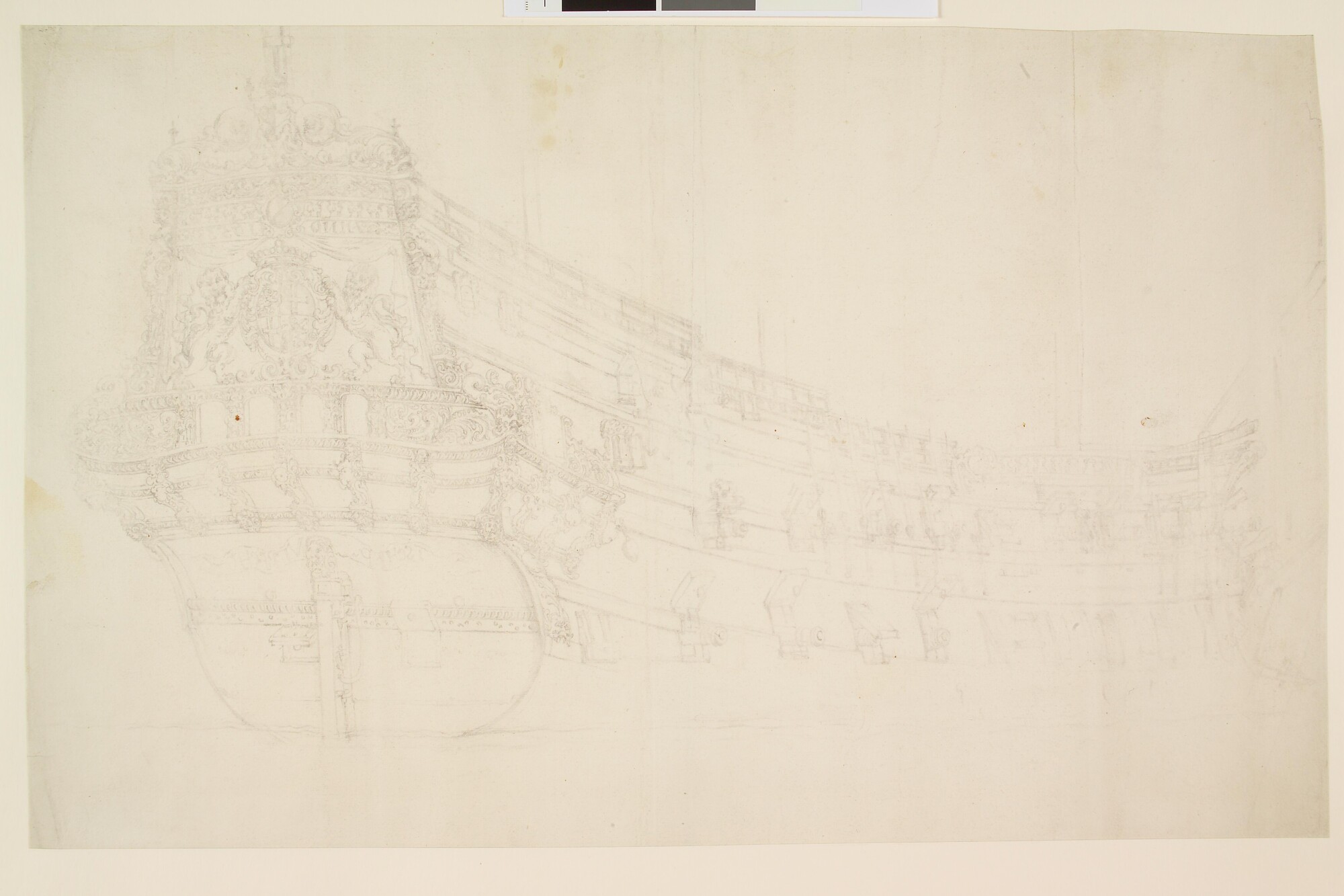 A.2477(04); Het oorlogsschip Utrecht; tekening