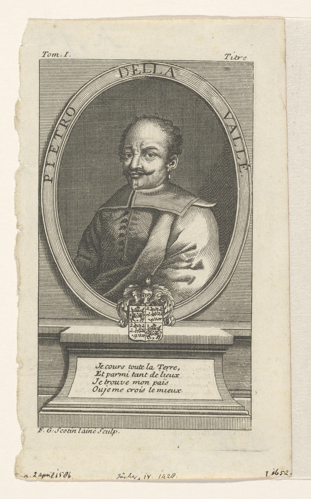 A.0075(188); Portret van Pietro della Valle, een groot reiziger; prent