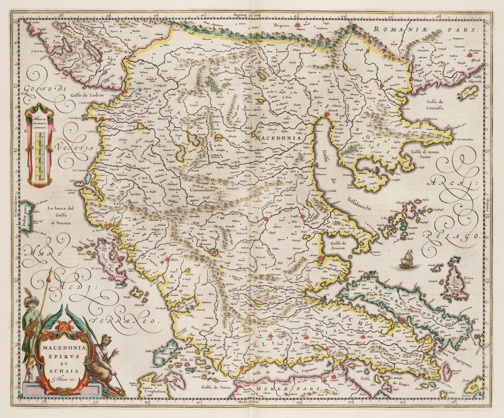S.1034(07) [kaart 064]; Kaart van Macedonië, Epirus en Achaia (Griekenland); landkaart