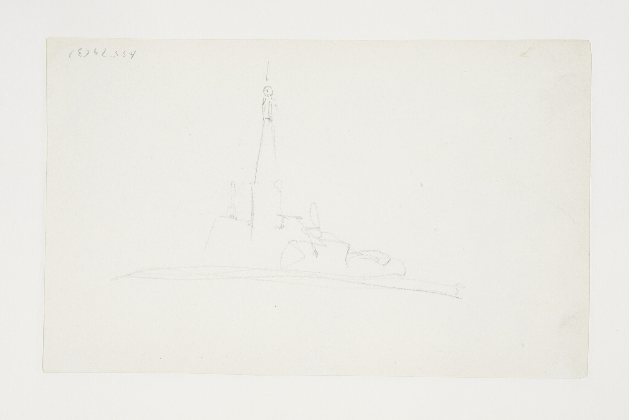 A.5579(03); Een roeiboot met kubben bij het Tolhuis te Amsterdam; tekening