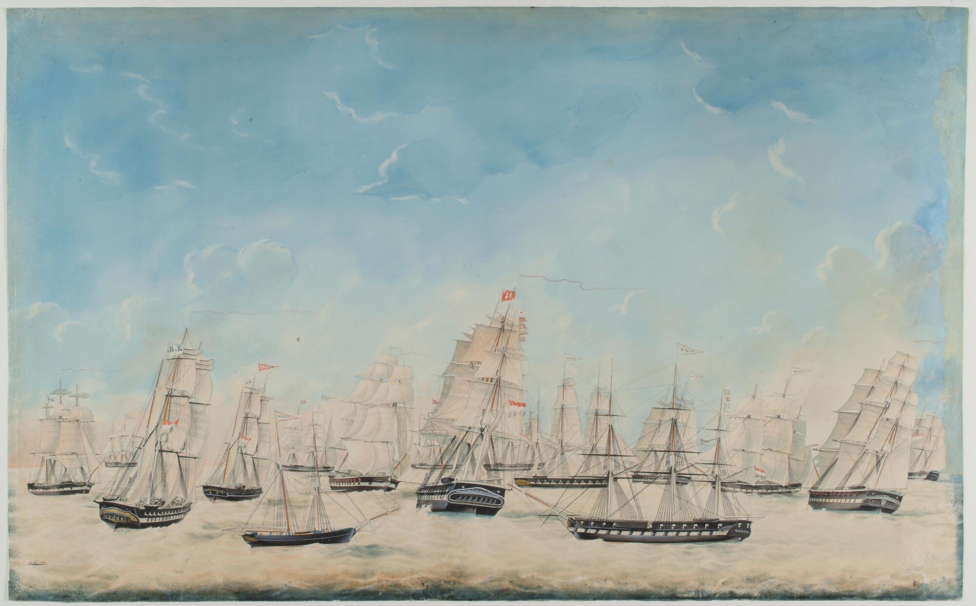 S.0401(01); De handelsvloten van B. Kooij Jzn, Boissevain & Co en Boissevain & Kooij; tekening