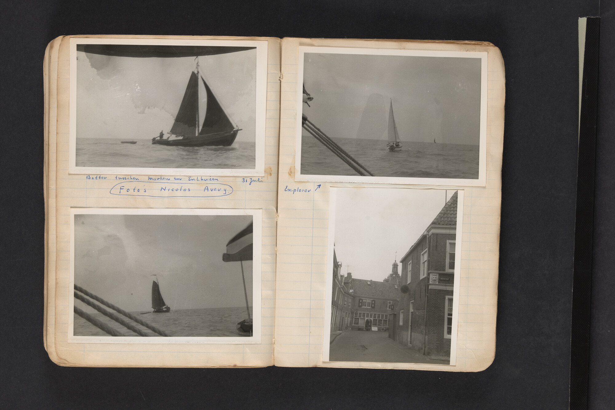 2017.0794; Logboek c.q. fotoalbum van reizen met zeeschouw Grutto in Nederland, 1961-1962; logboek