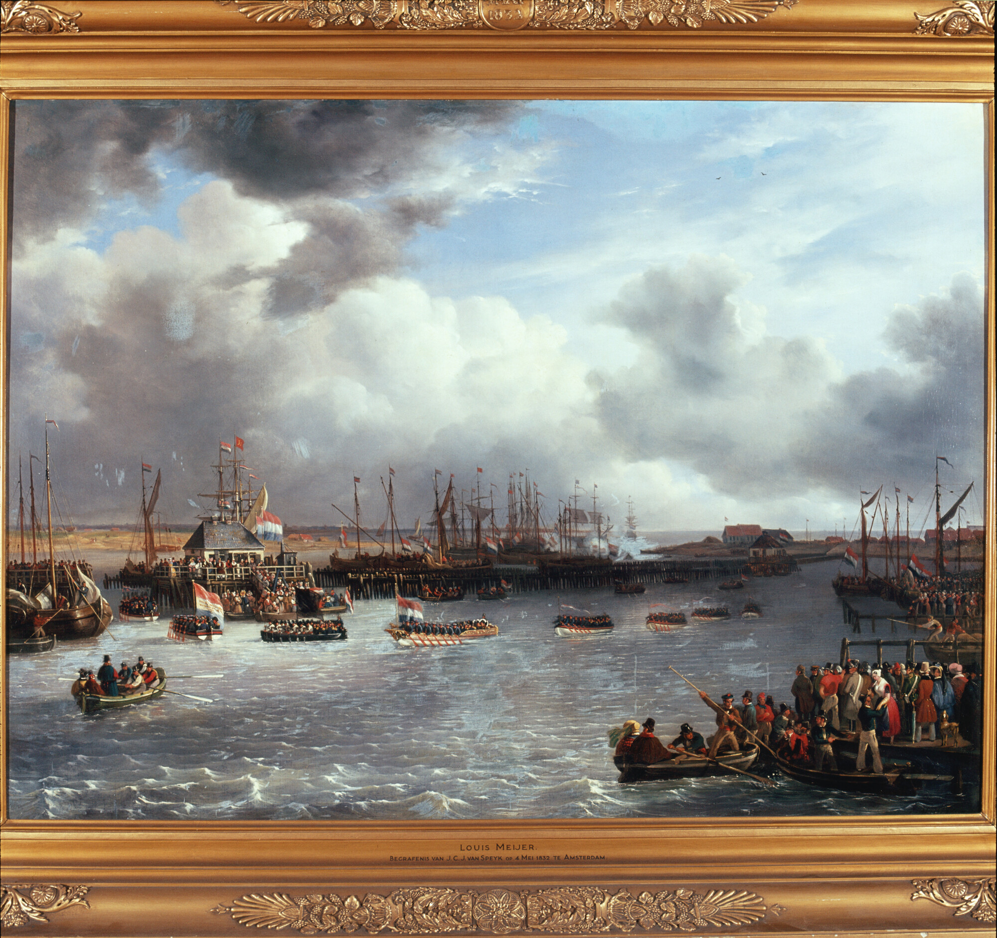 A.1783; Begrafenis van J.C.J. van Speyk op 4 mei 1832 te Amsterdam; schilderij
