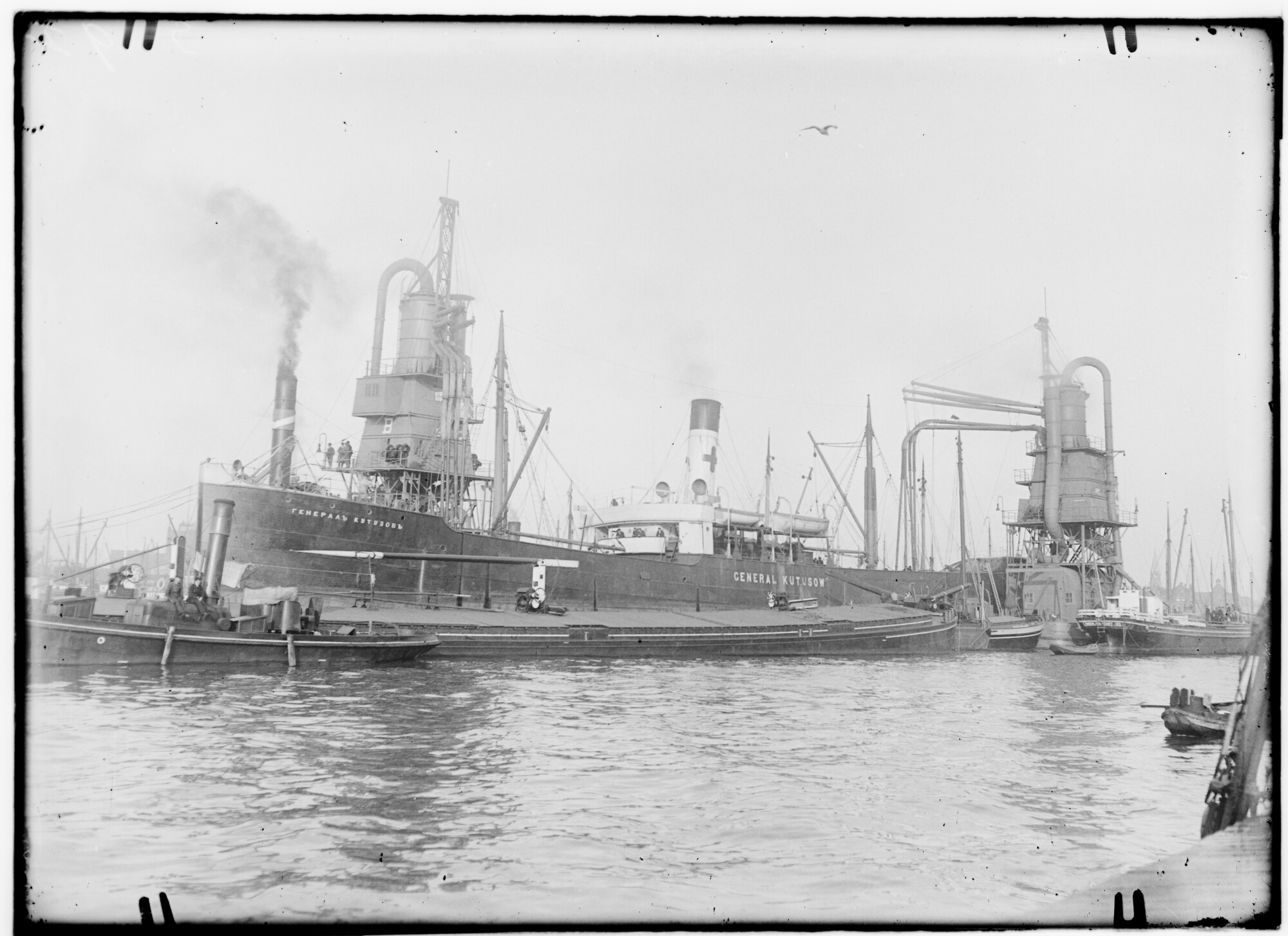 2018.1199; Glasnegatief van het vrachtschip General Kutusow (Russisch, 1887); glasnegatief
