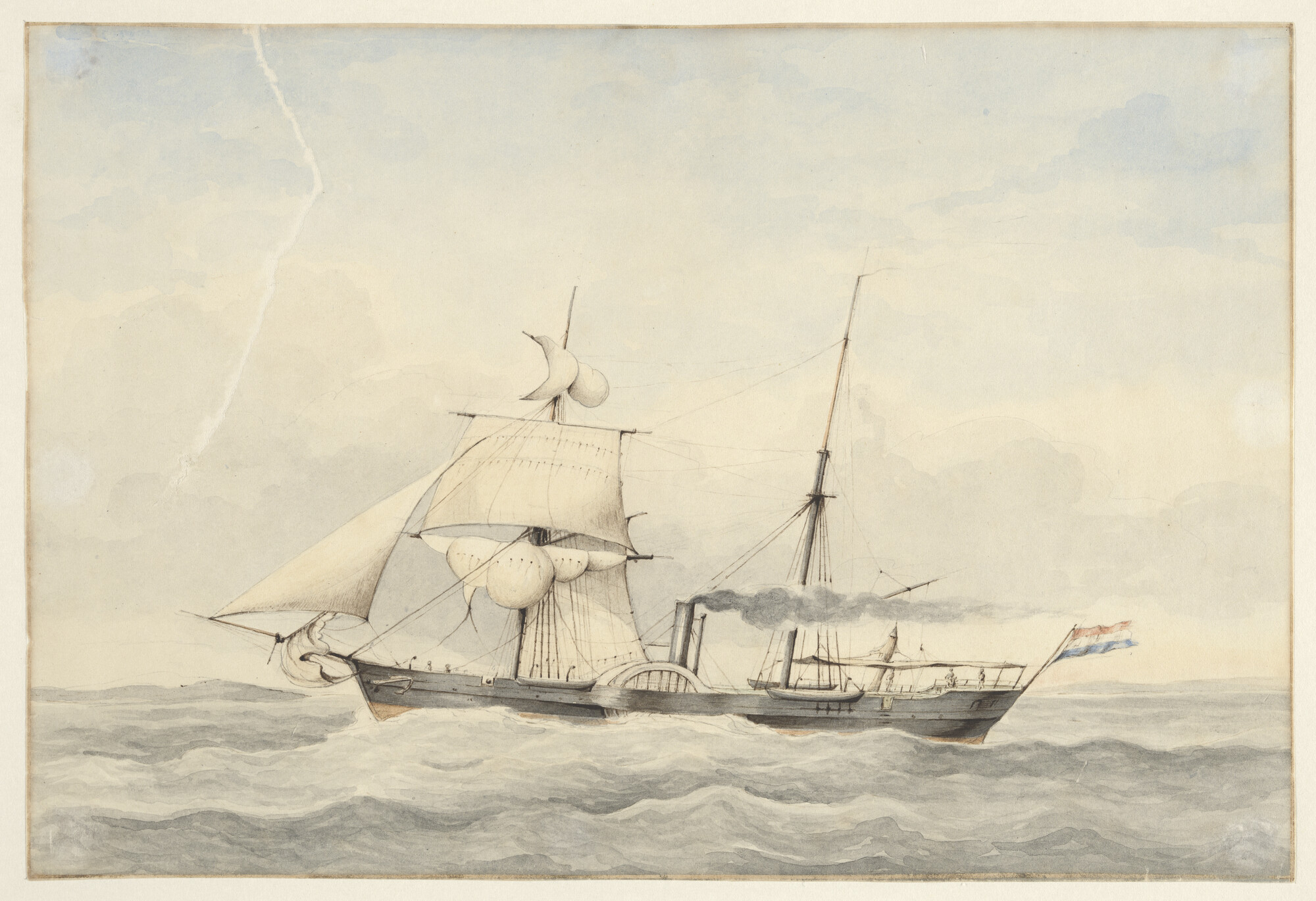A.2778(01); Het raderstoomschip Zr.Ms. 'Batavia'; tekening