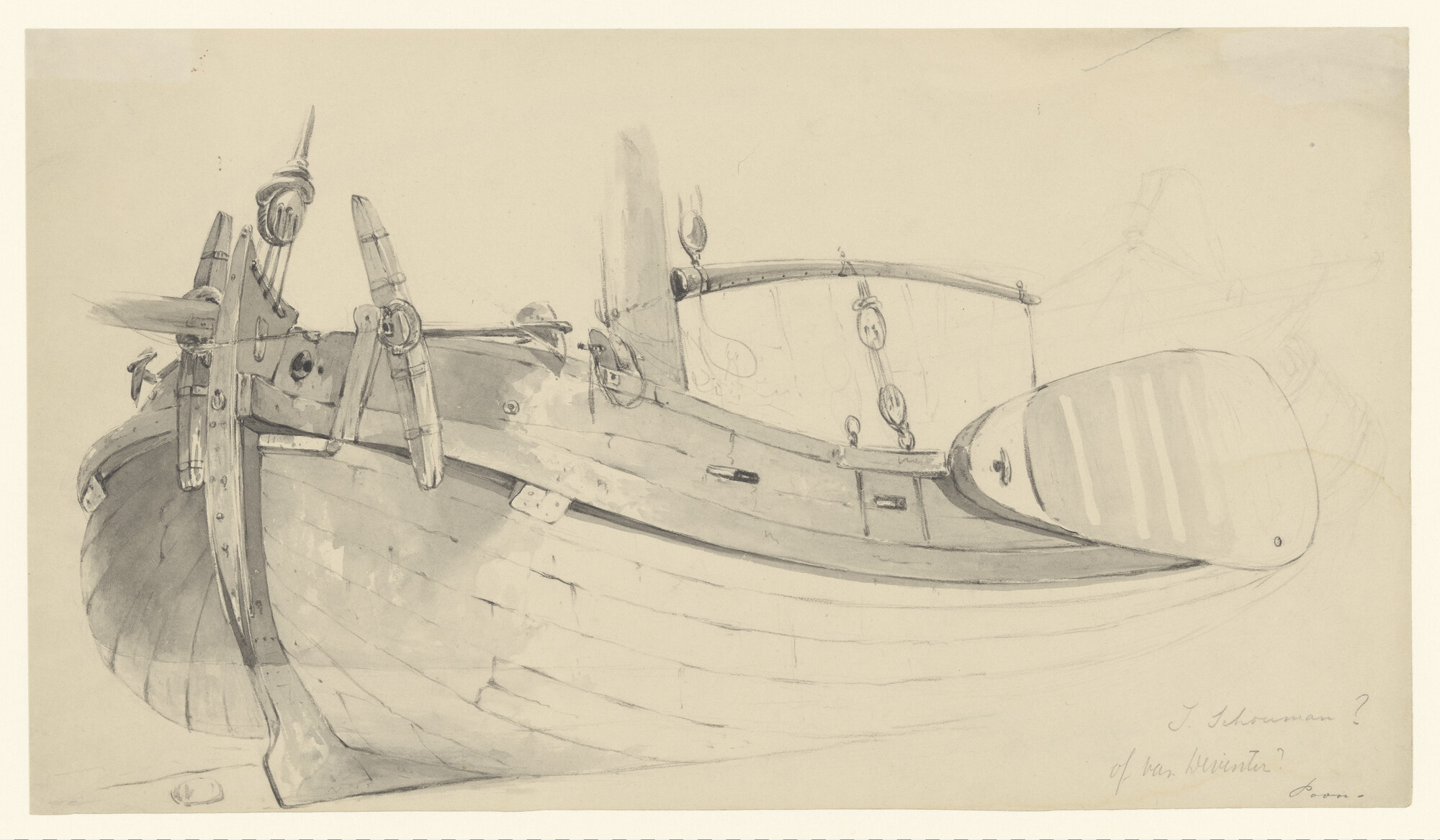 A.0151(029); De romp van een poon; tekening