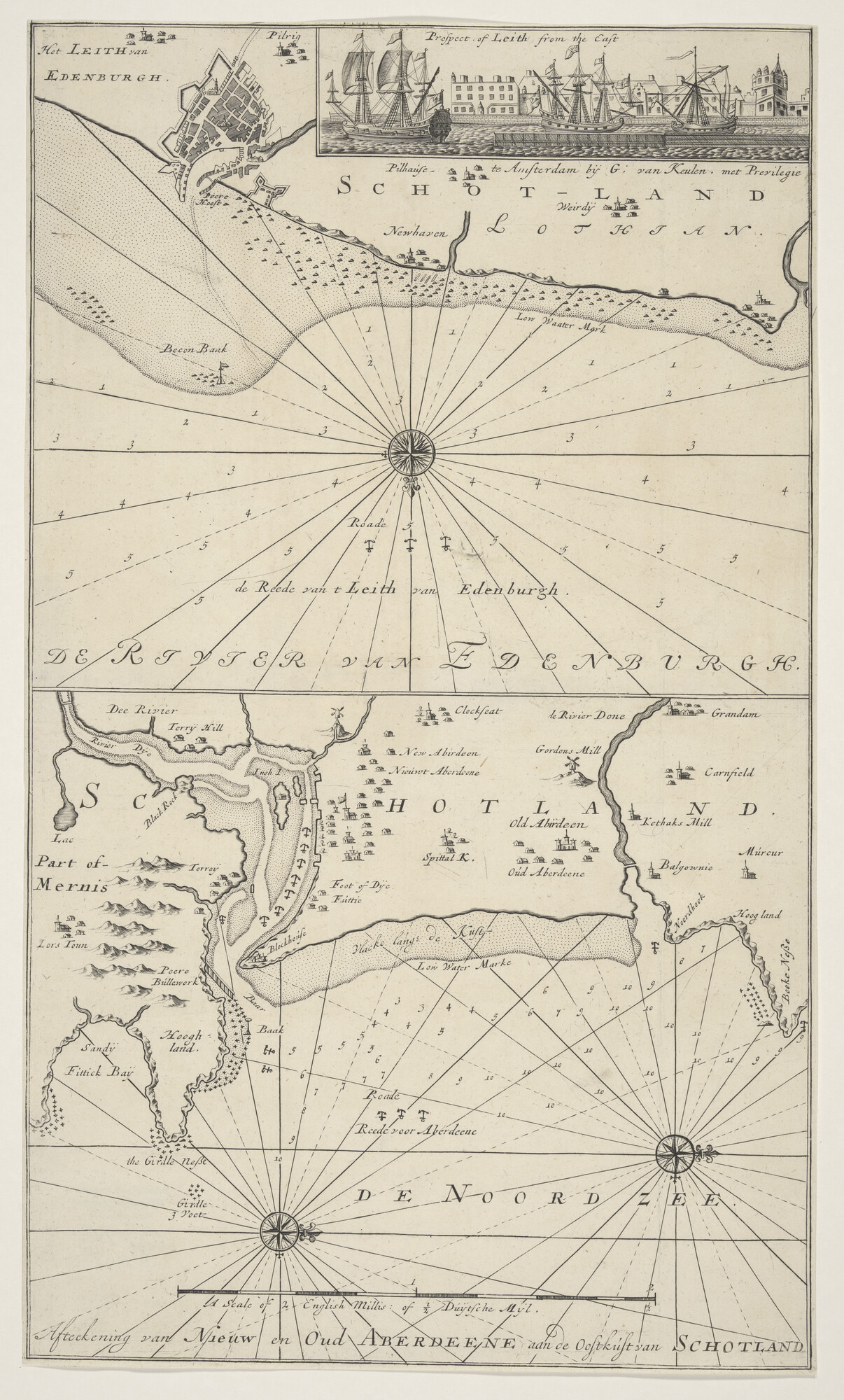 S.1072(02)46; Kaarten van de redes van Edinburgh en Leith, met detail; zeekaart