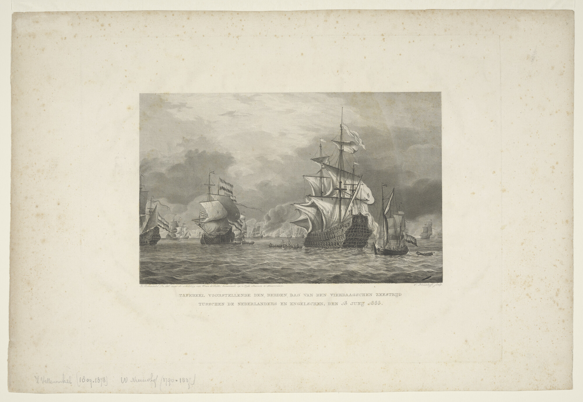 A.1367(05)31; De derde dag van de Vierdaagse Zeeslag op 13 juni 1666; prent