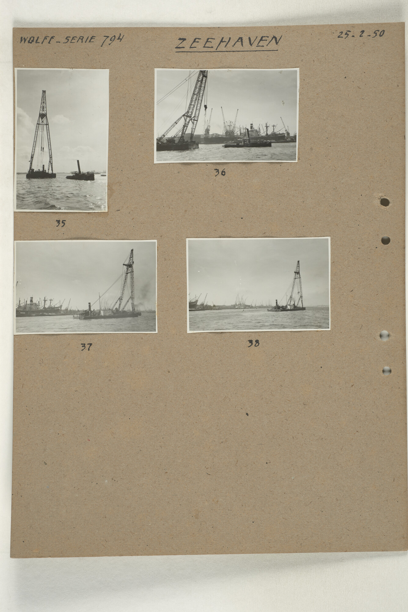 1998.2181; Omslag met een grote hoeveelheid proef foto's gemaakt in opdracht van de Gemeente Handelsinrichtingen en de Vereniging "de Amsterdamsche Haven" te Amsterdam.; omslag