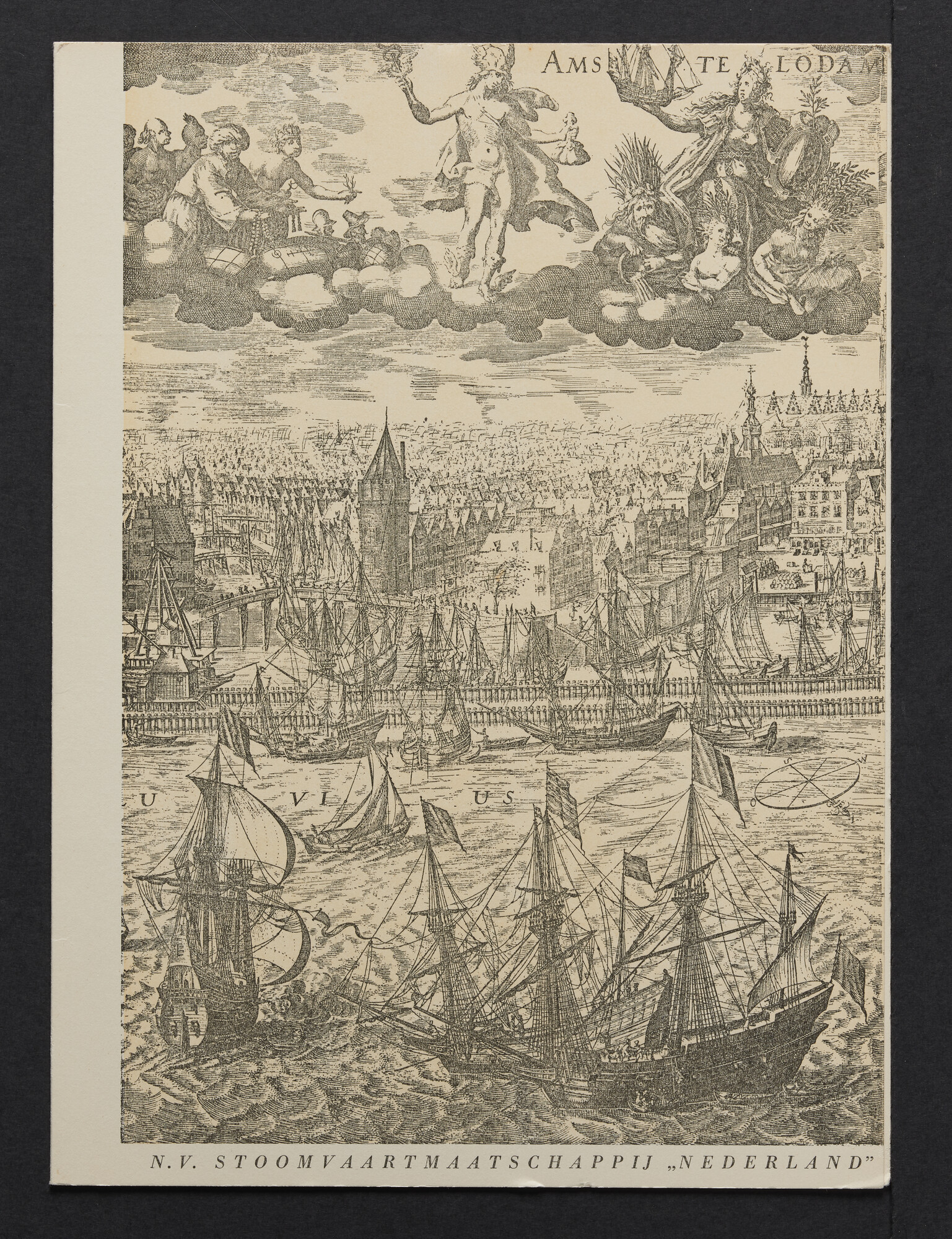 2019.0644; Menukaart voor het diner eerste klas a/b ms. Oranje 13 april 1957; menukaart