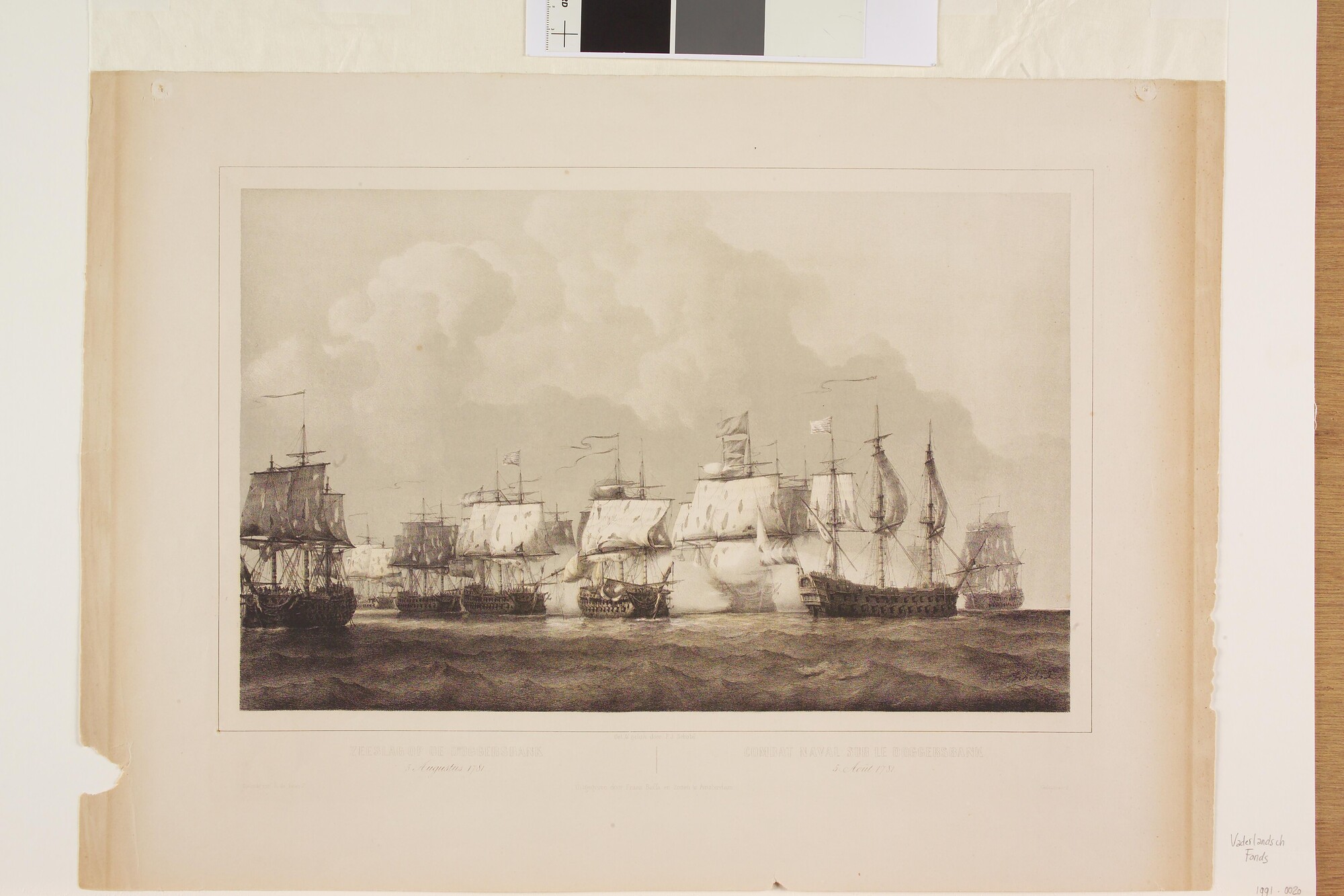 1991.0020; De Zeeslag bij de Doggersbank, 1781; prent
