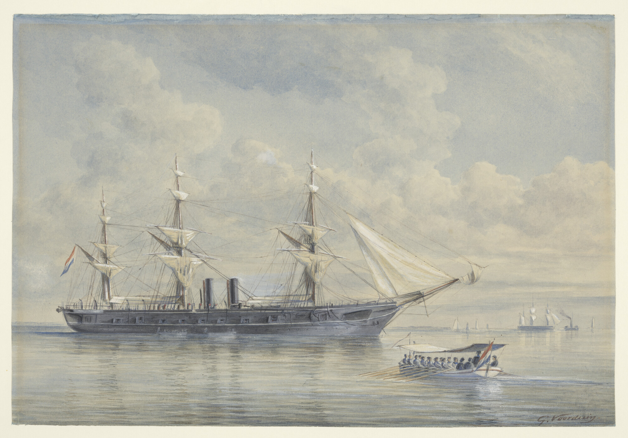 S.0546(14); Het schroefstoomschip 1ste klasse Zr.Ms. 'Tromp'; tekening