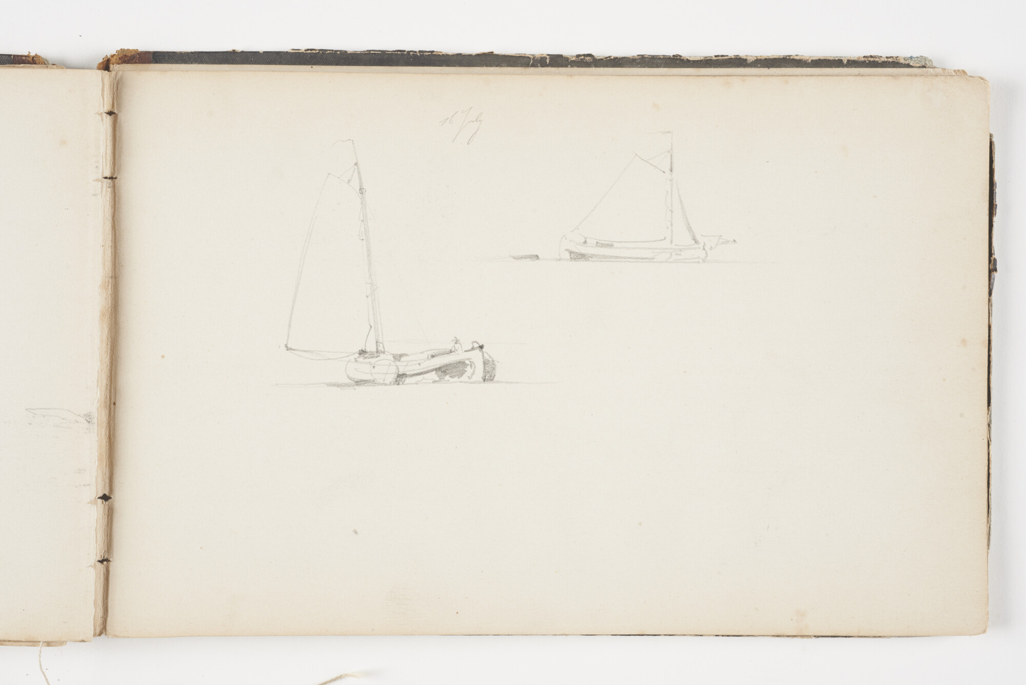 A.2019(03); Schetsboek met studies van binnenschepen en zeeschepen; schetsboek