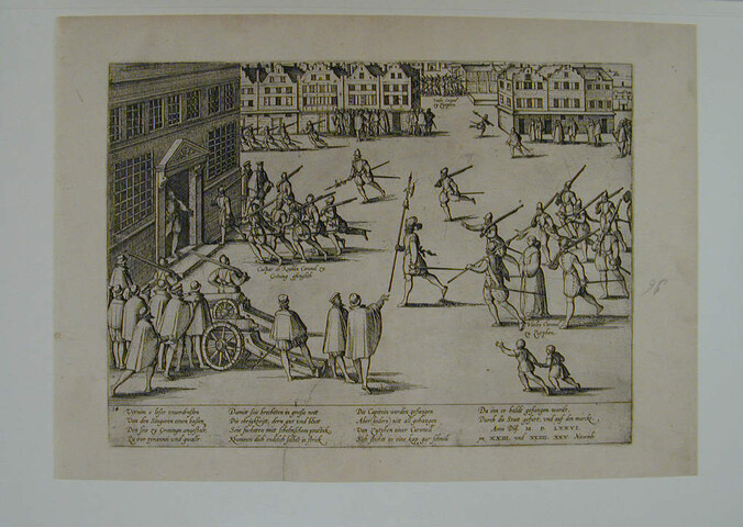 A.0145(027)157; Verraad van Robles te Groningen ontdekt, 23, 24 en 25 november 1576; prent