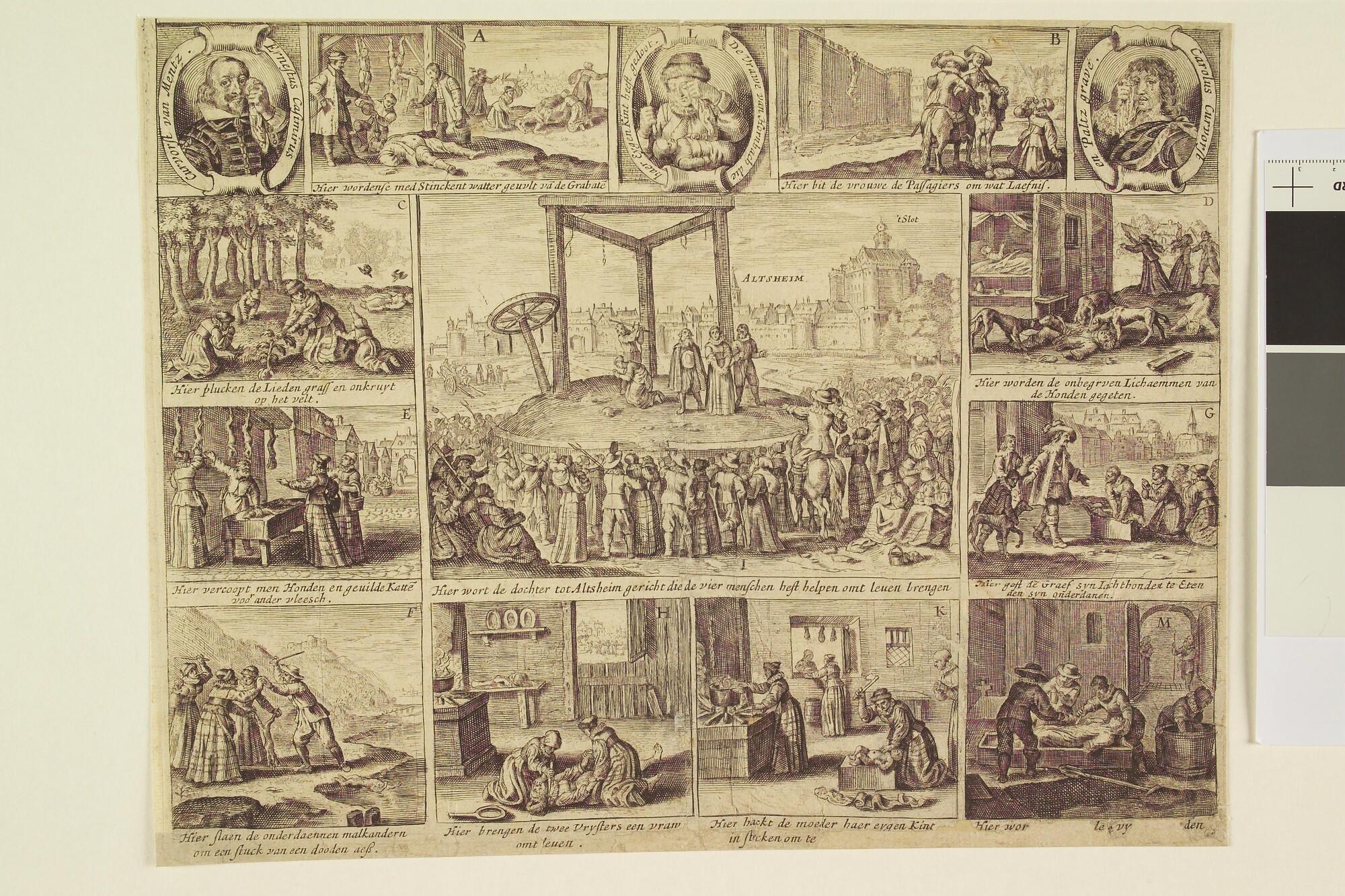 A.0145(027)414; Terechtstelling van een vrouw te Altsheim; prent