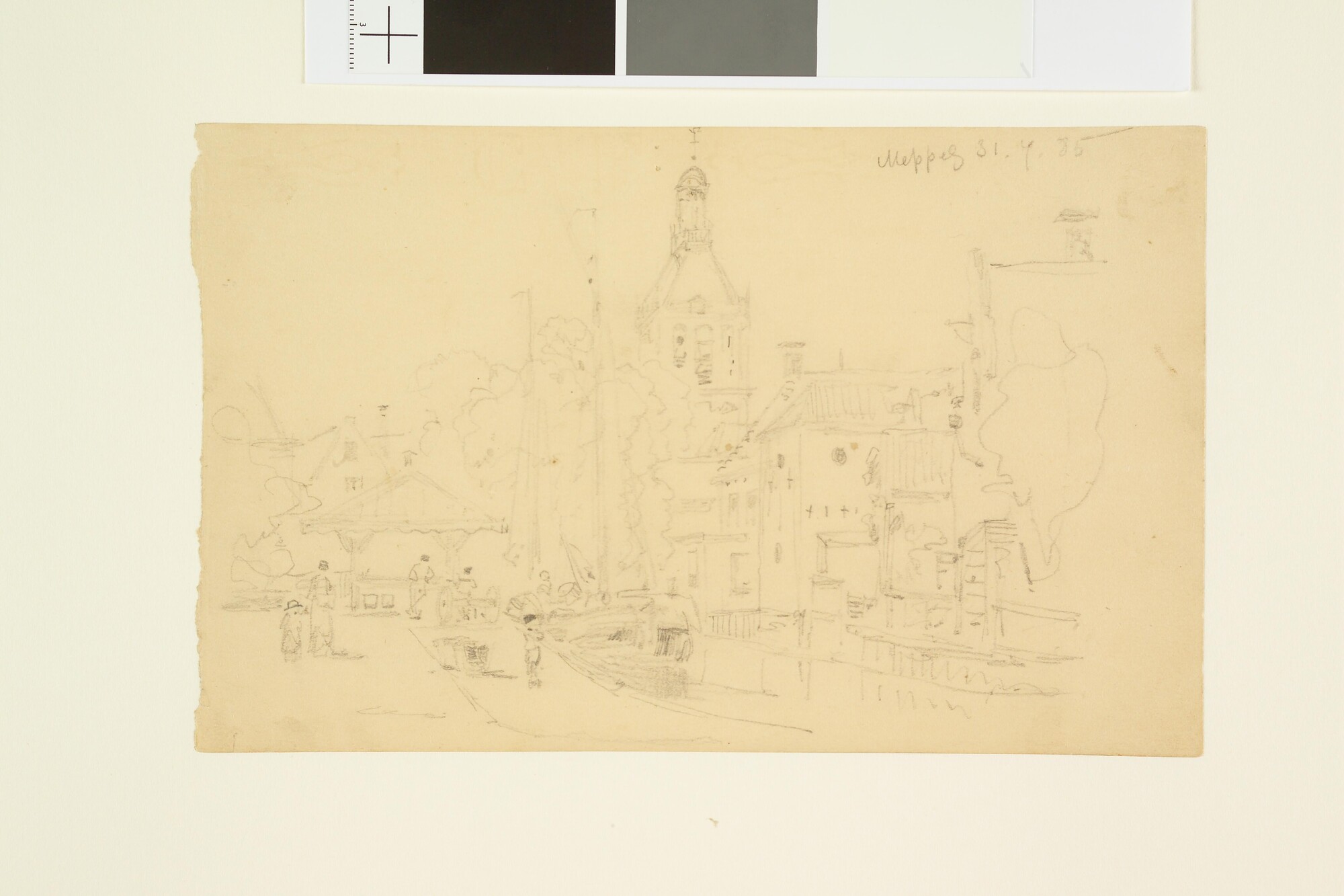 A.2807(03); Stadsgezicht te Meppel; tekening