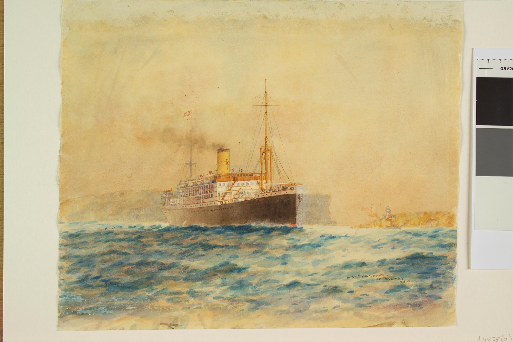 A.4975(09); Het passagiersschip 'Abel Tasman' van de KPM; tekening