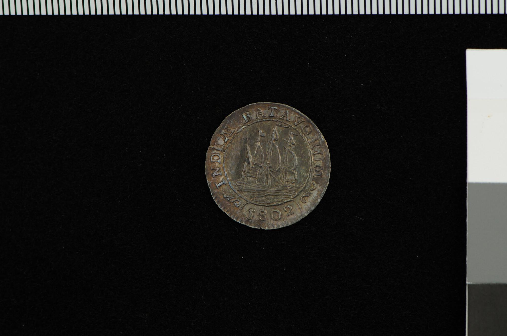 A.4076(04); Scheepjesmunt in de waarde van 1/8 gulden, geslagen in 1802; munt