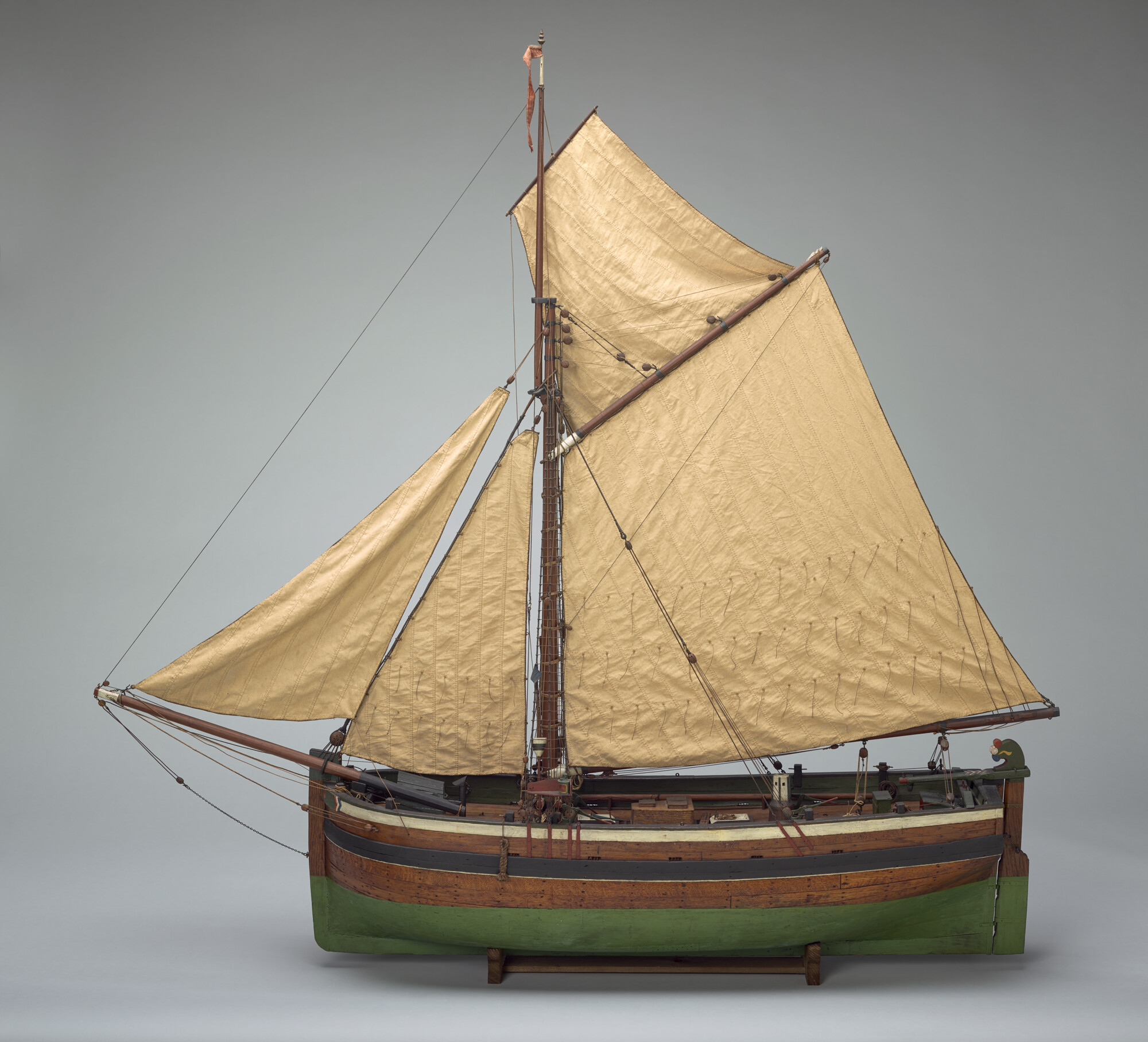 A.0729; Model van de vissloep Volharding; scheepsmodel