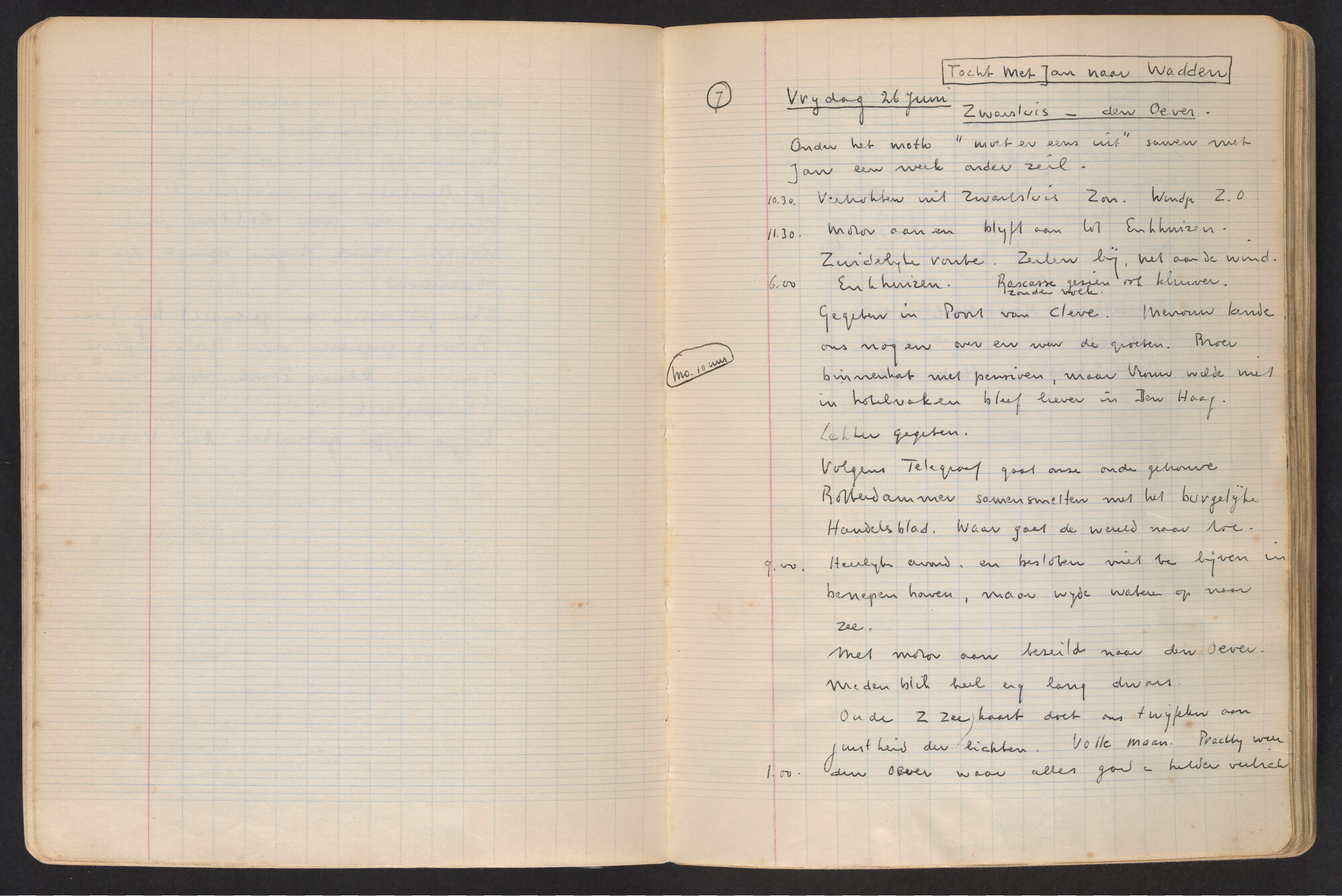 2017.0796; Logboek c.q. fotoalbum van o.a. reizen met zeeschouw Grutto in Nederland, 1963-1965; logboek