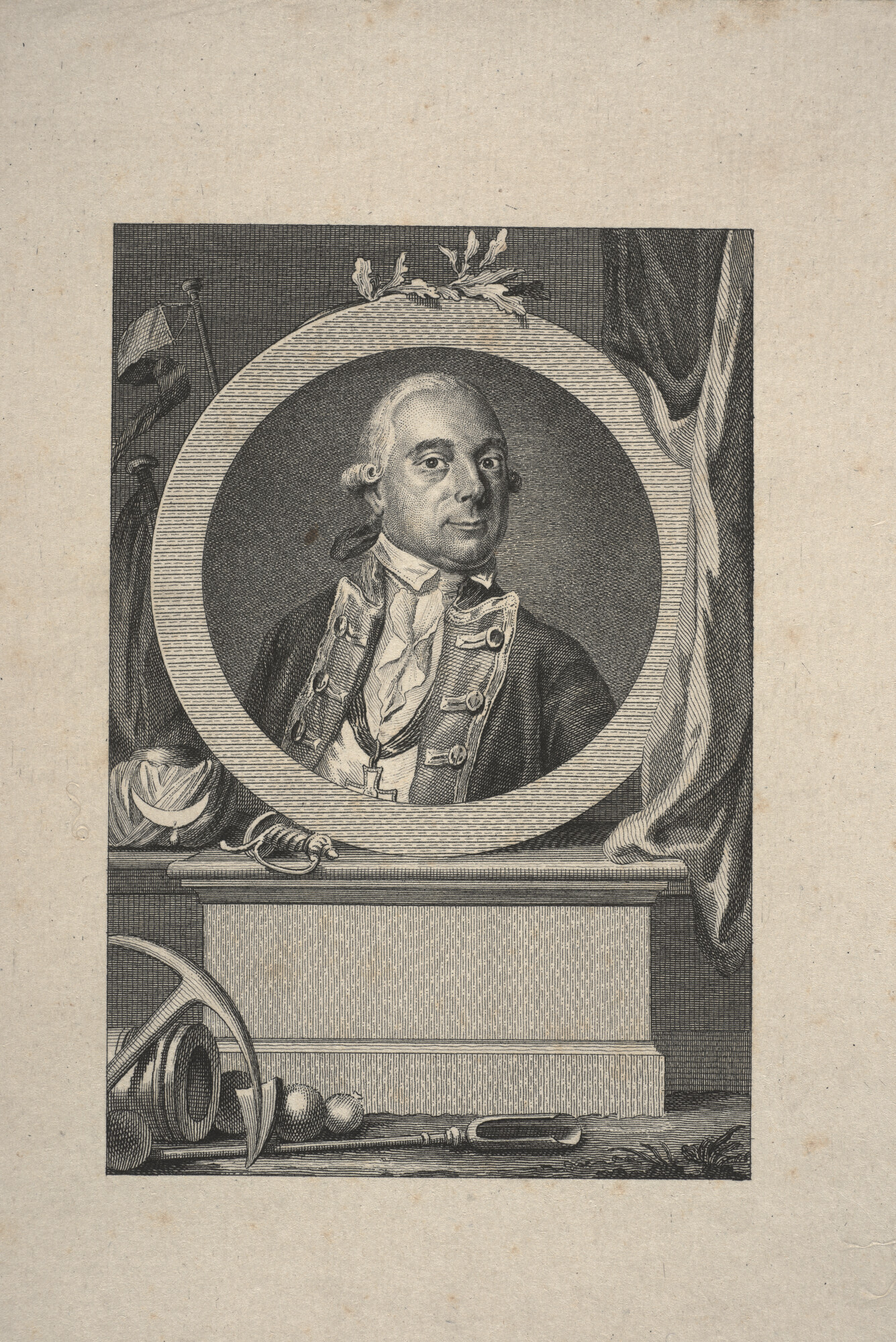 A.0145(179)2; Portret van kapitein-ter-zee Jan Hendrik Ridder van Kinsbergen; prent