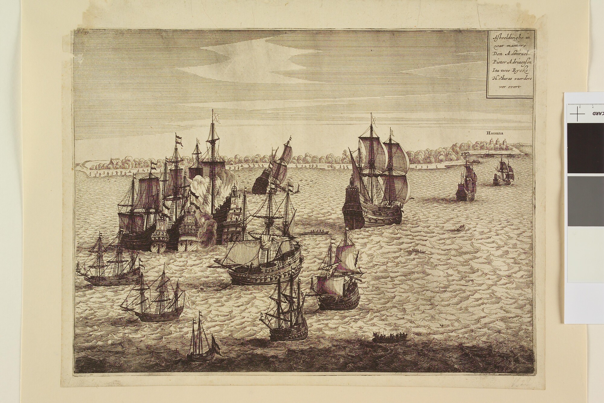 A.1367(05)25; De verovering van twee Honduras-vaarders door Pieter Adriaensz. Ita, 1628; prent