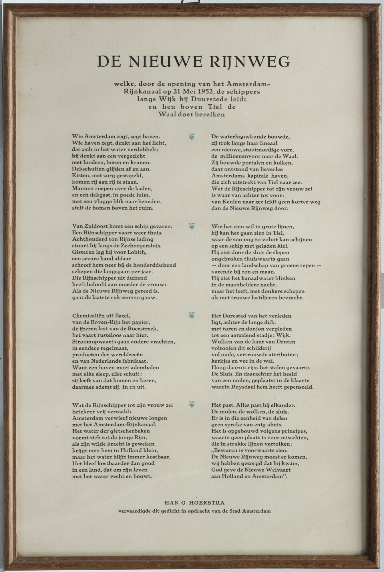 2019.0655; Gedicht met de titel "De Nieuwe Rijnweg" door Han G. Hoekstra; gedicht