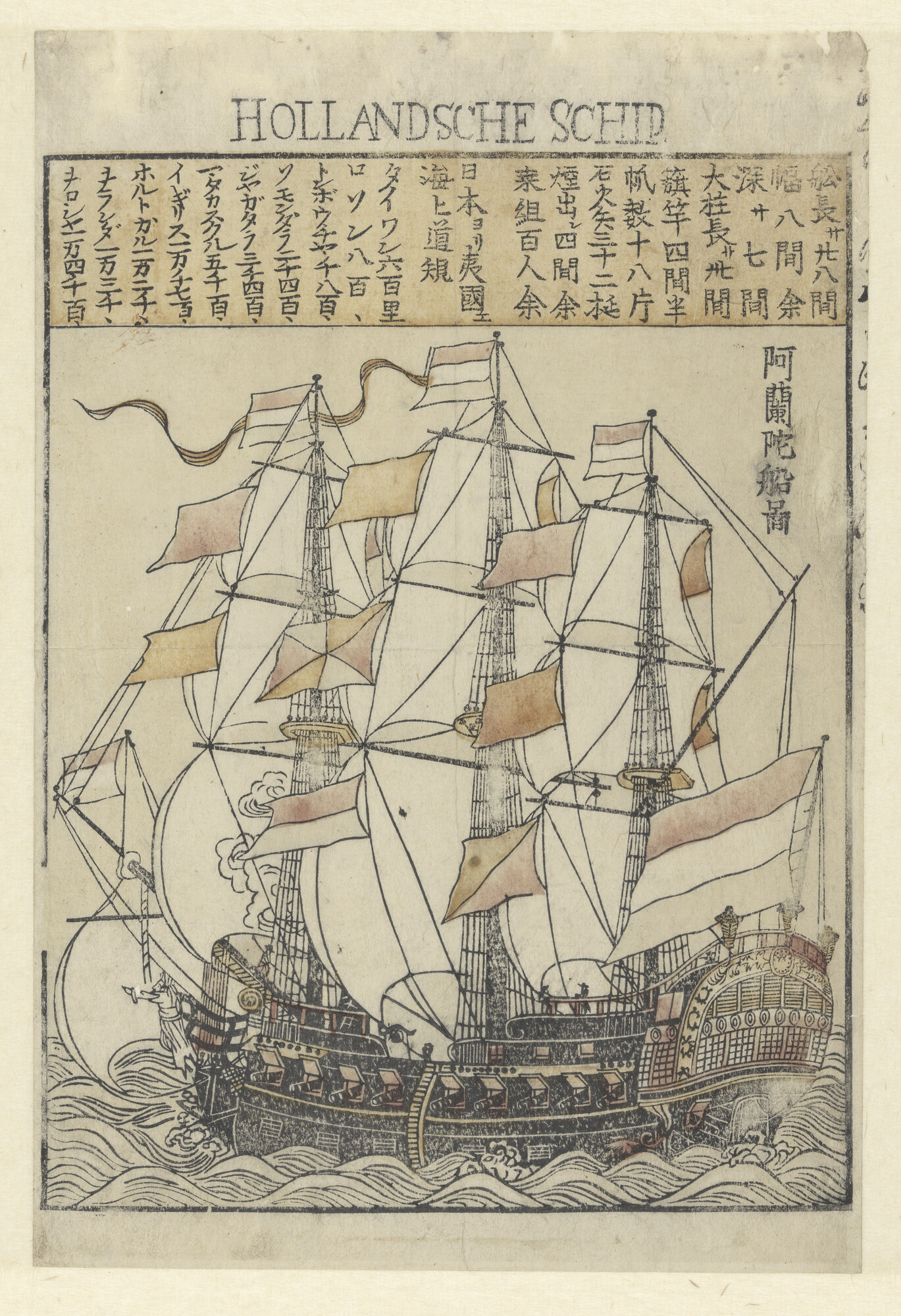 S.2247(16); Nagasaki-prent: een Nederlands koopvaardijschip; prent
