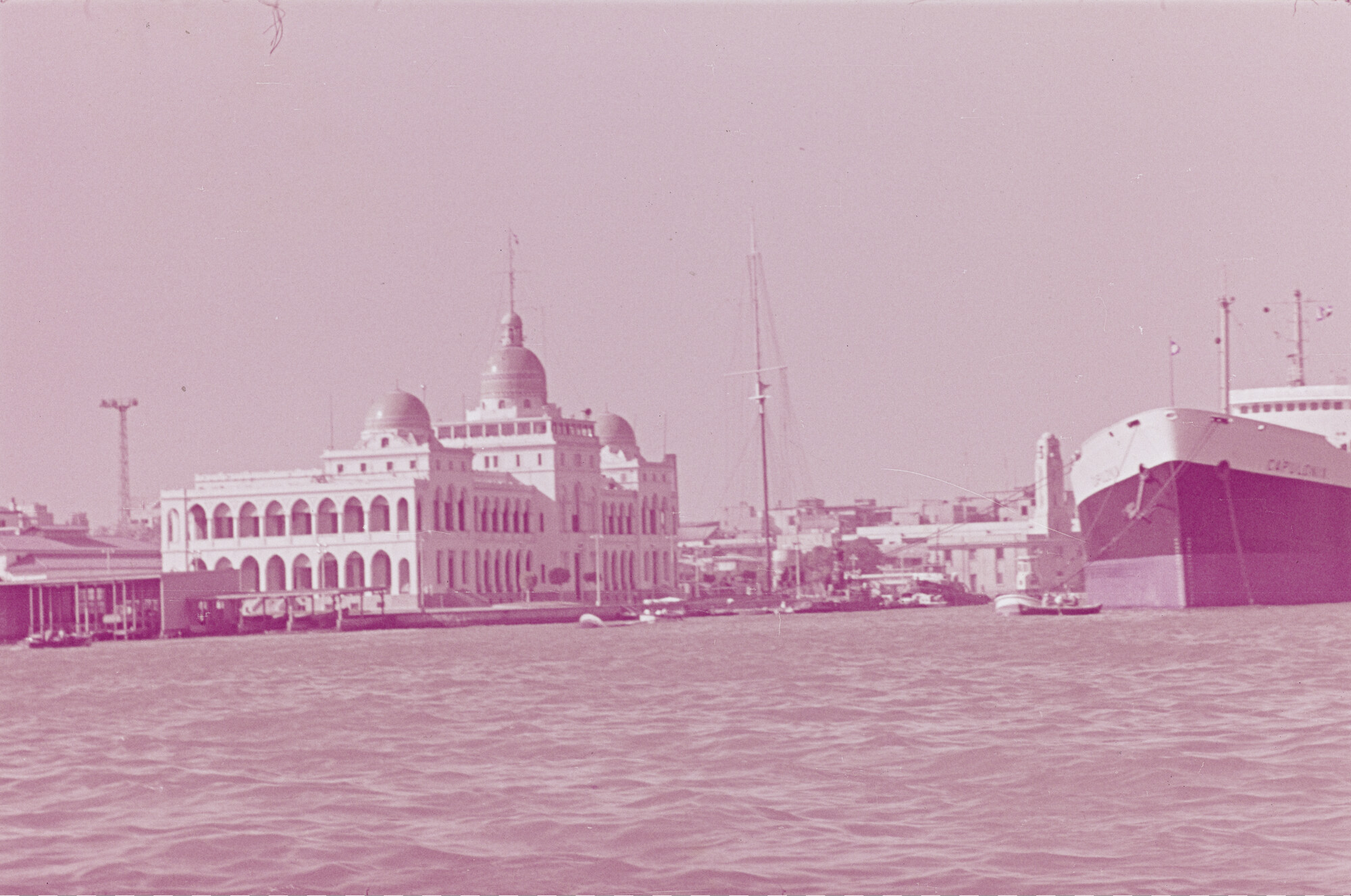 2015.0430; Dia van de haven van Port Said; diapositief