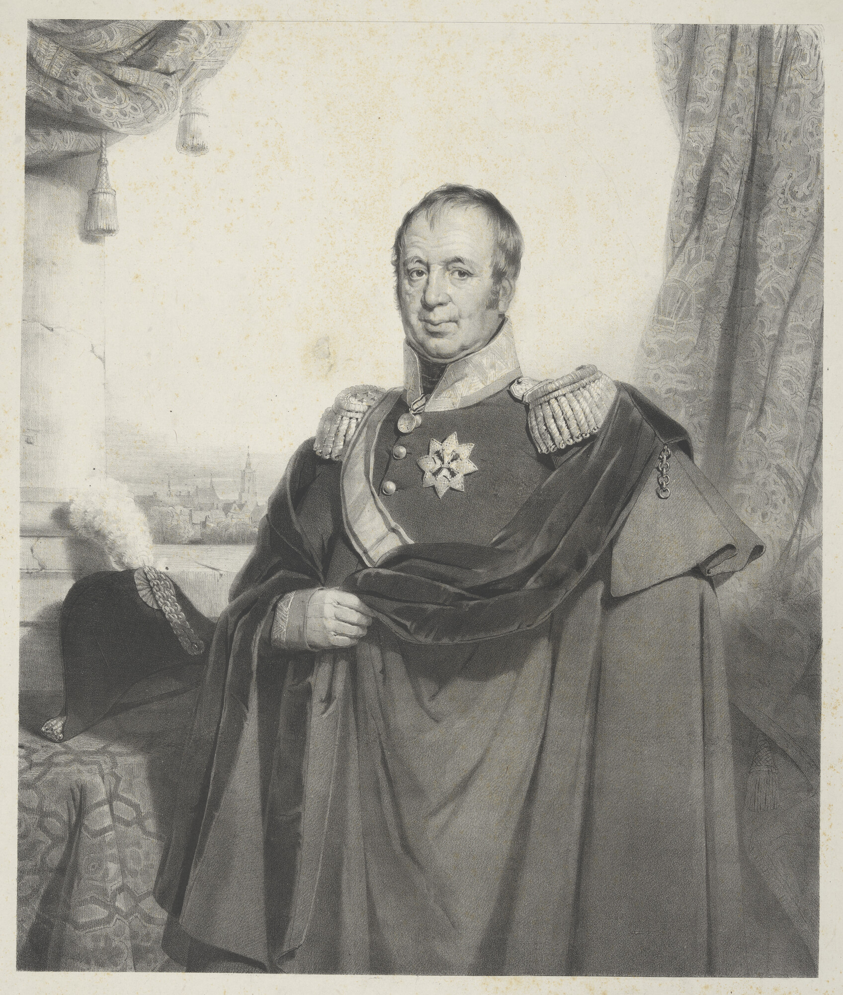 B.0190(02)m; Portret van Leopold Graaf van Limburg Stirum; prent