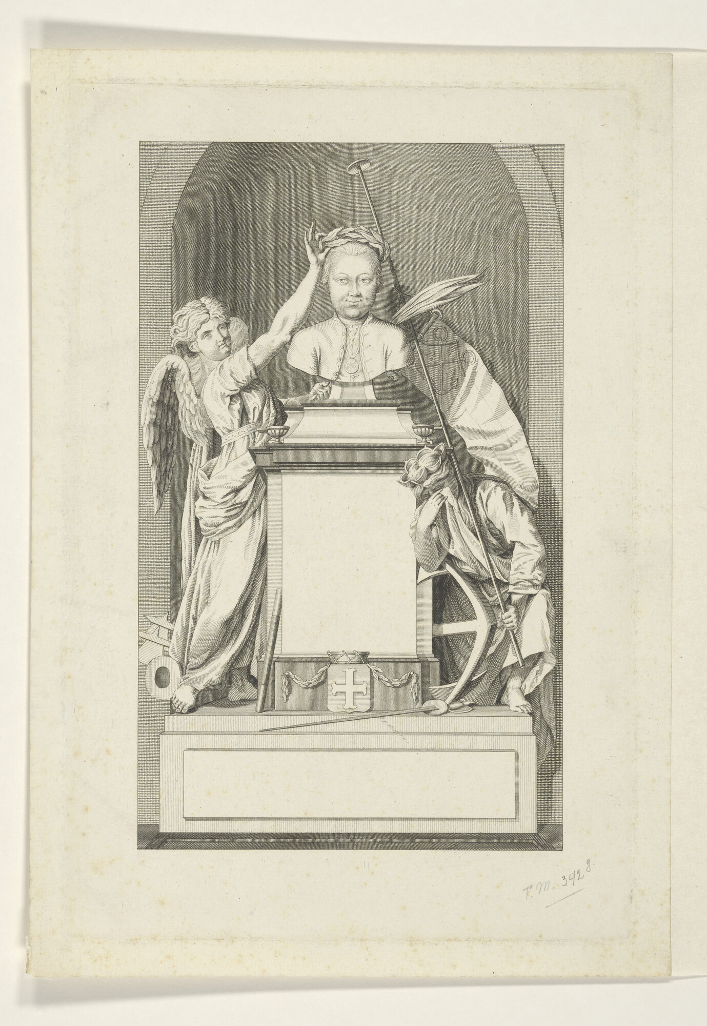A.0145(179) [nr 0024a]; Zinneprent op de dood van Wolter Jan Gerrit baron Bentinck; prent