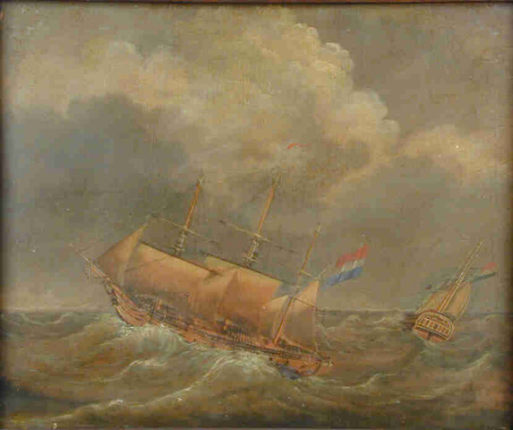 A.0728(02); Het fregatschip Afrikaan; schilderij