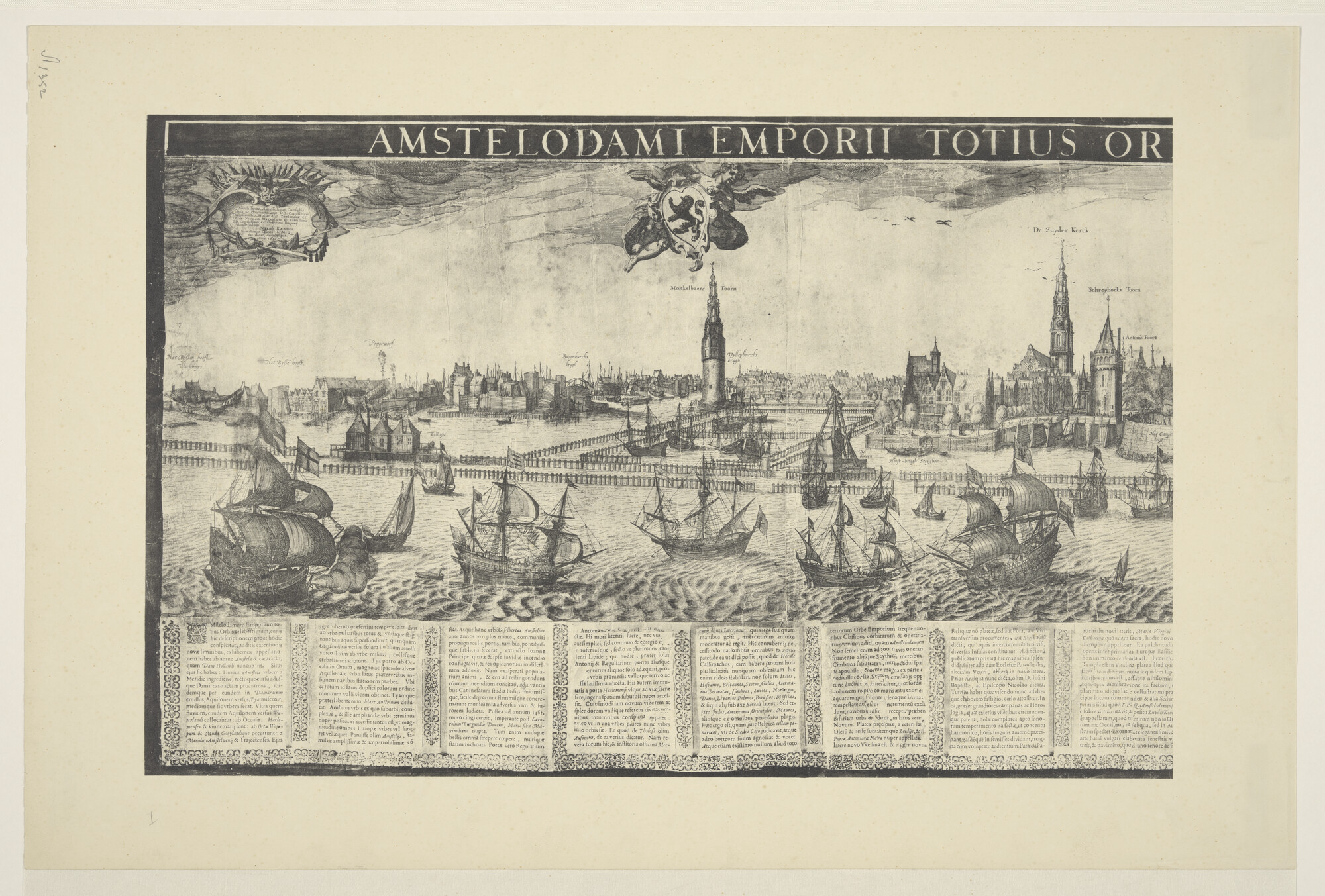 A.1352 [nr 0001]; Amsterdam van het IJ gezien; prent