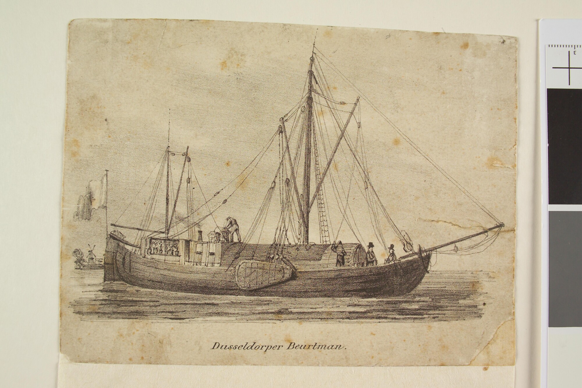 A.0149(0574); Een Dusseldorper beurtschip; prent