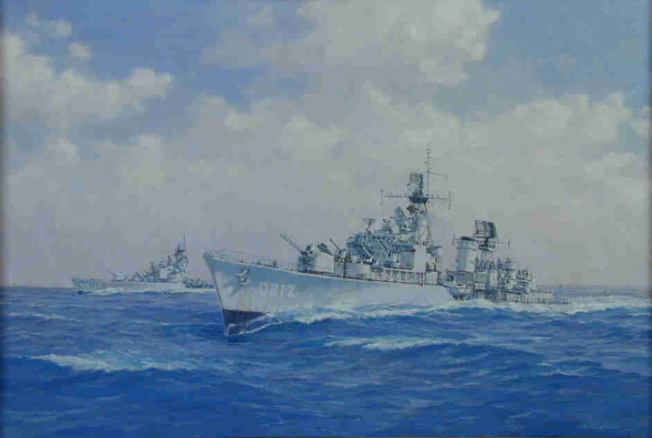 A.4925(02); De onderzeebootjager Hr.Ms. Friesland; schilderij