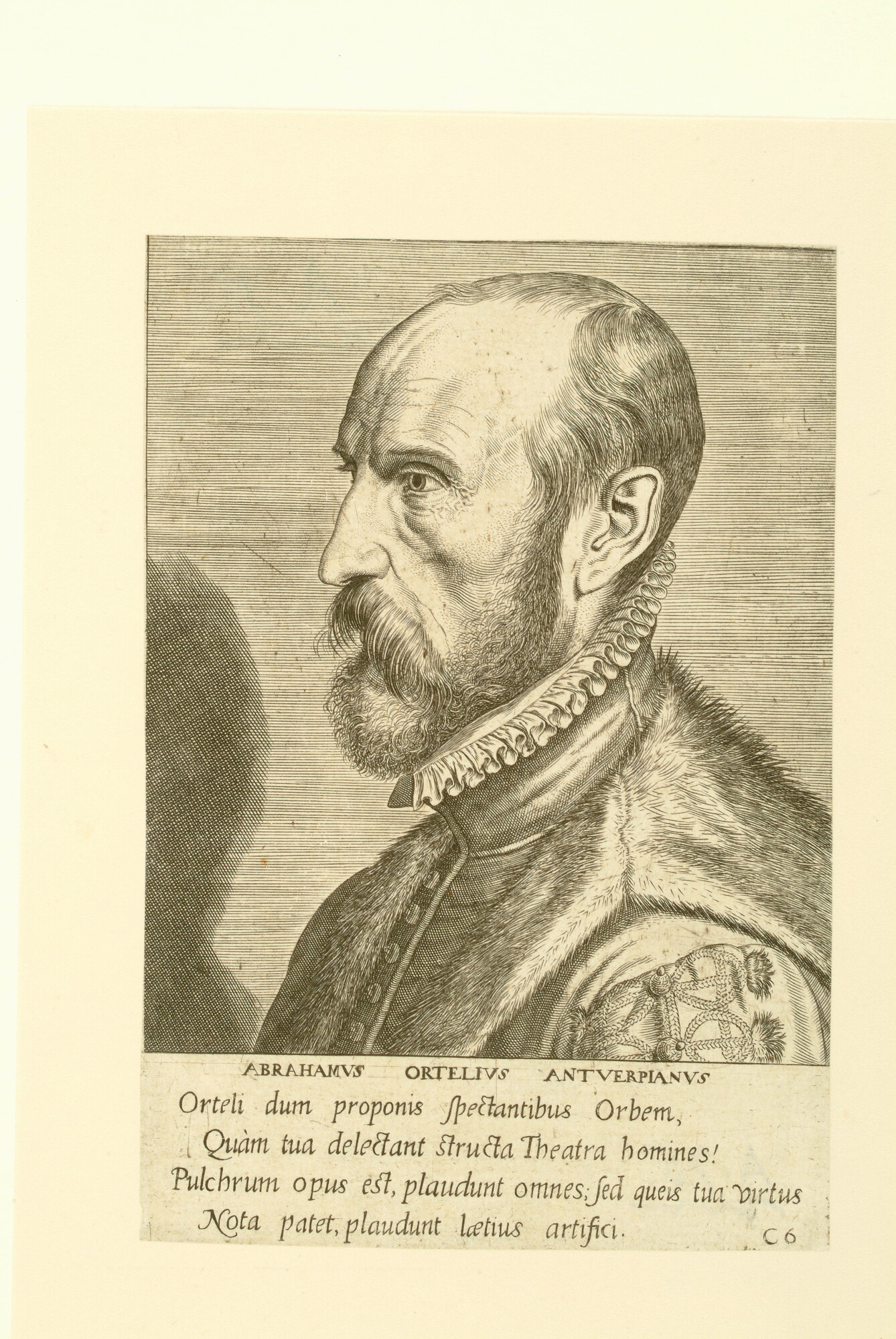 A.0075(061); Portret van Abraham Ortelius; prent
