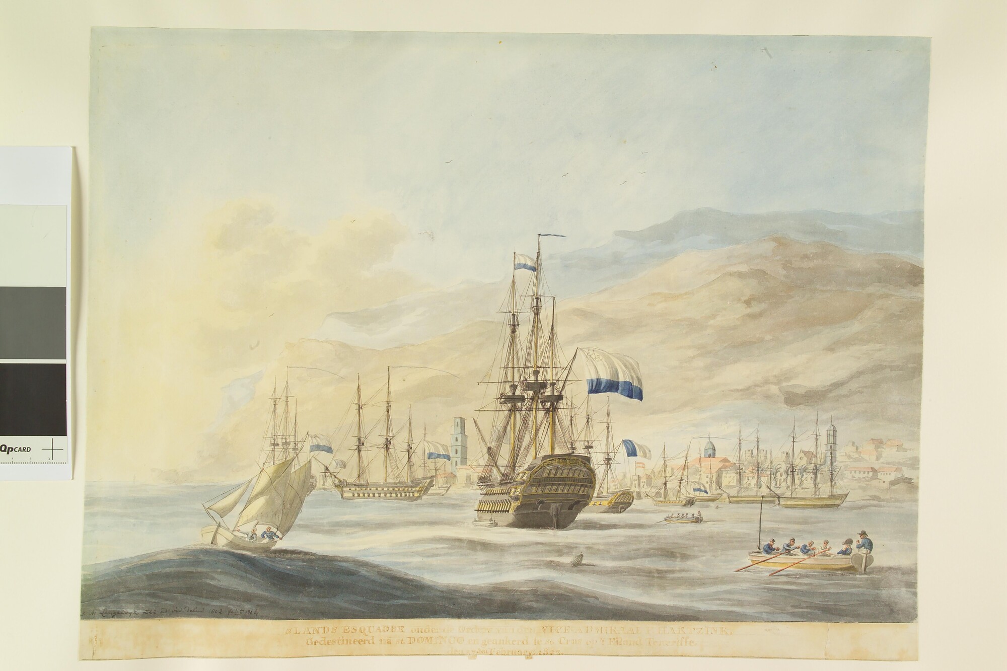 S.1277(01)16; Nederlands eskader op de rede van Tenerife, 1802; tekening