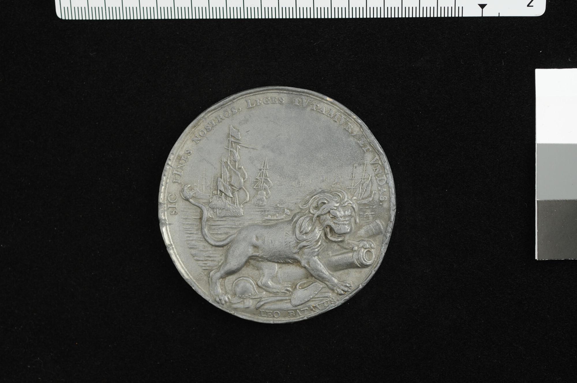 S.3250; Loden historiepenning op de Vrede van Breda, 1667; penning