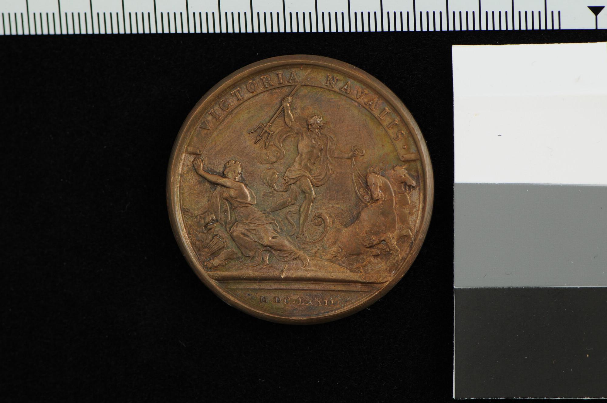 A.0041(03); Franse penning op de zeeslag bij Solebay, 7 juni 1672; penning
