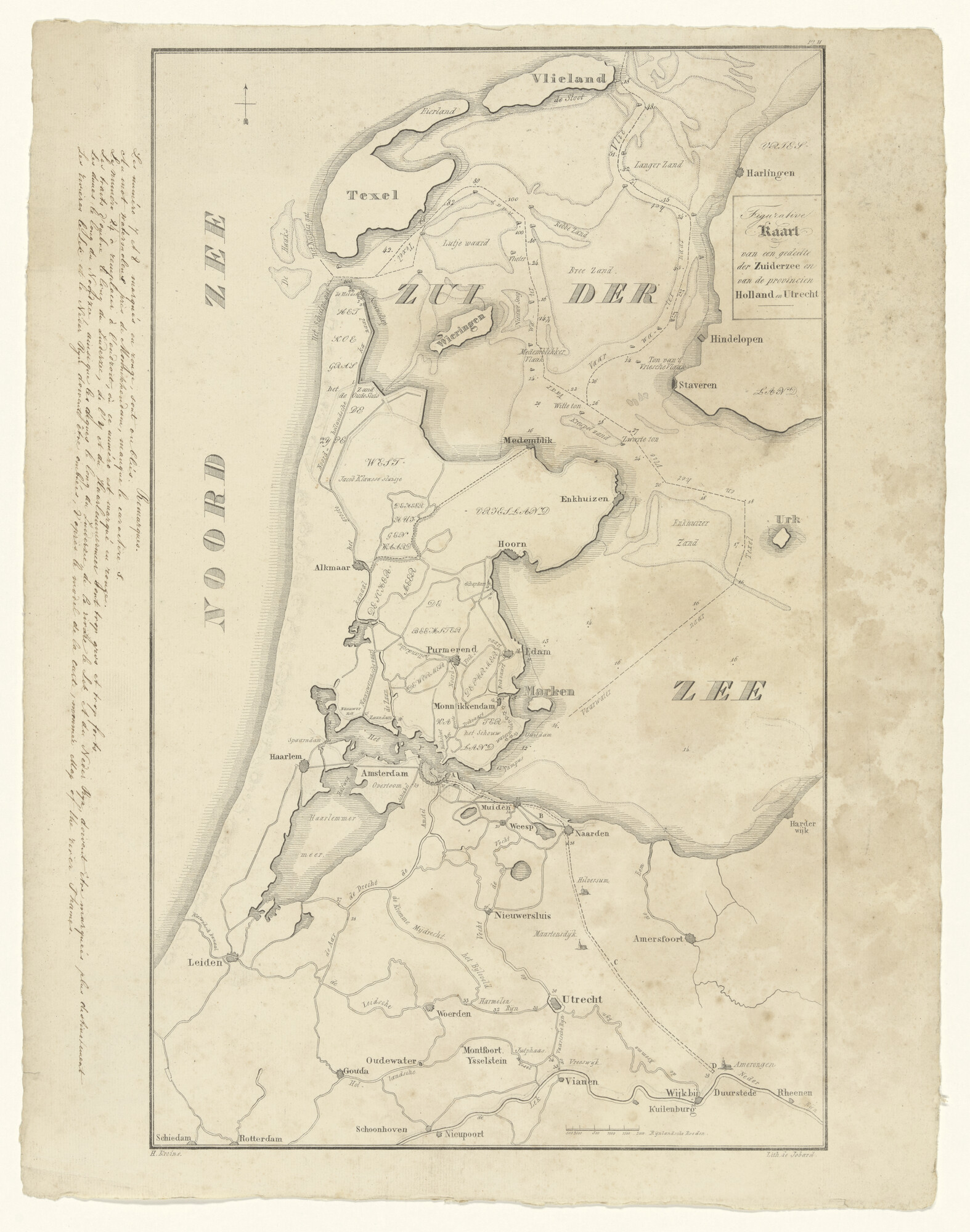 S.3380(25); Kaart van een gedeelte van de Zuiderzee; zeekaart