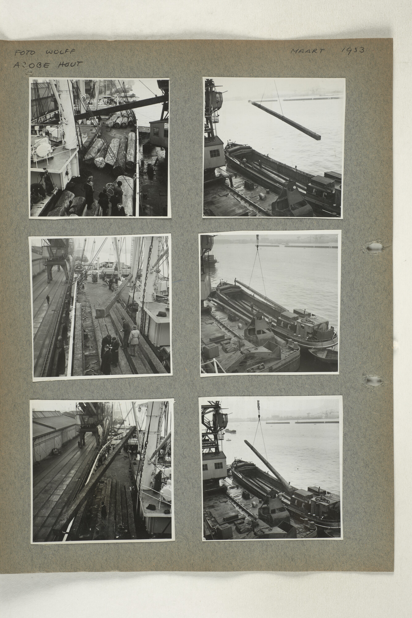 1998.2182; Omslag (voorheen ordner) met een grote hoeveelheid proef foto's van de haven en de stad van Amsterdam; omslag